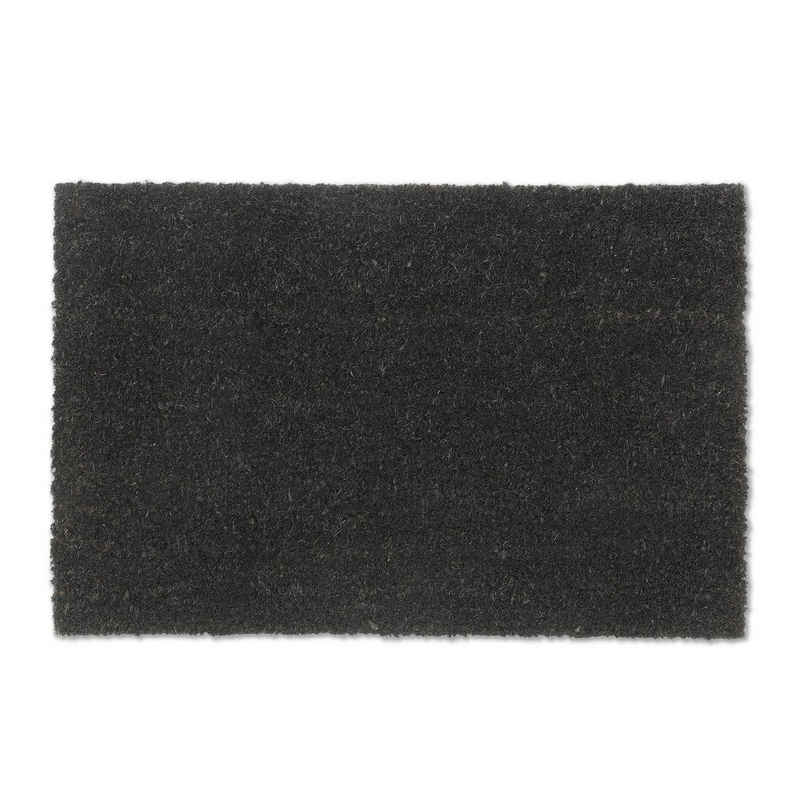 Fußmatte Schwarze Fußmatte Kokos, relaxdays, Höhe: 15 mm