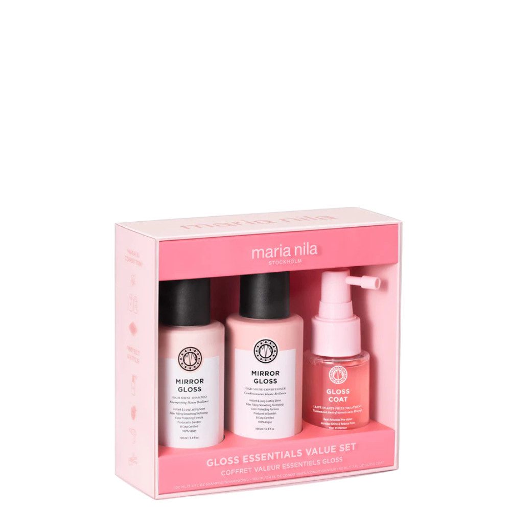 Maria Nila Haarpflege-Set Gloss Essentials Value Set, 3-tlg., für mehr Glanz & weniger Frizz