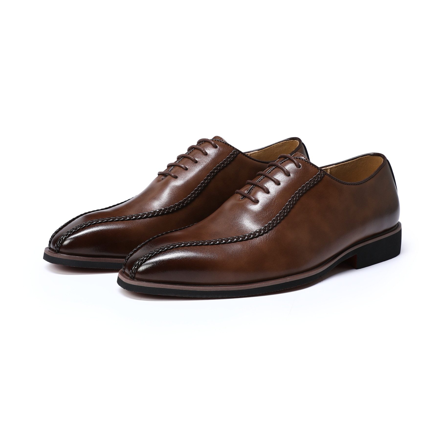 Allthemen Schnürschuh Herren Business-Schnürschuhe Elegant mit Edler Flechtnaht