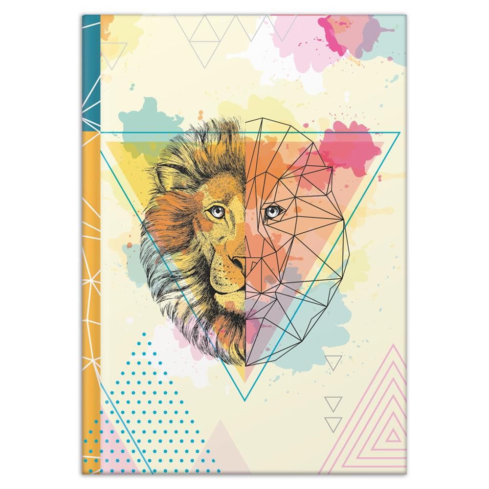 RNK Verlag Notizbuch Notizbuch Lion DIN A4 blanko Hardcover mit 96 Blatt, 96 Blatt, blanko, Hardcover, intensiver Farbdruck