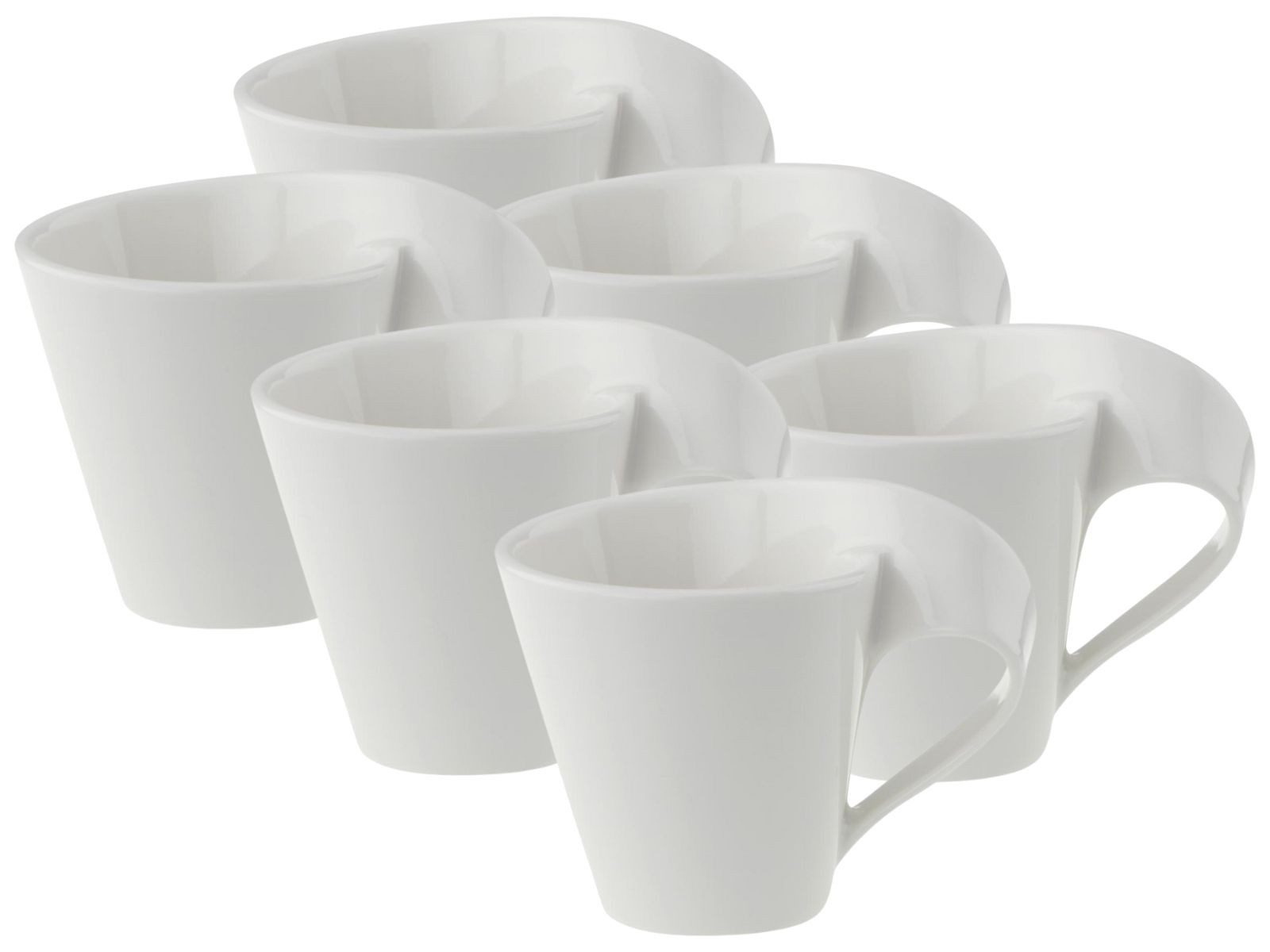 Villeroy & Boch Geschirr-Set New Wave Mokka-/Espressoobertasse 0,08 l Set6, Premium Porcelain