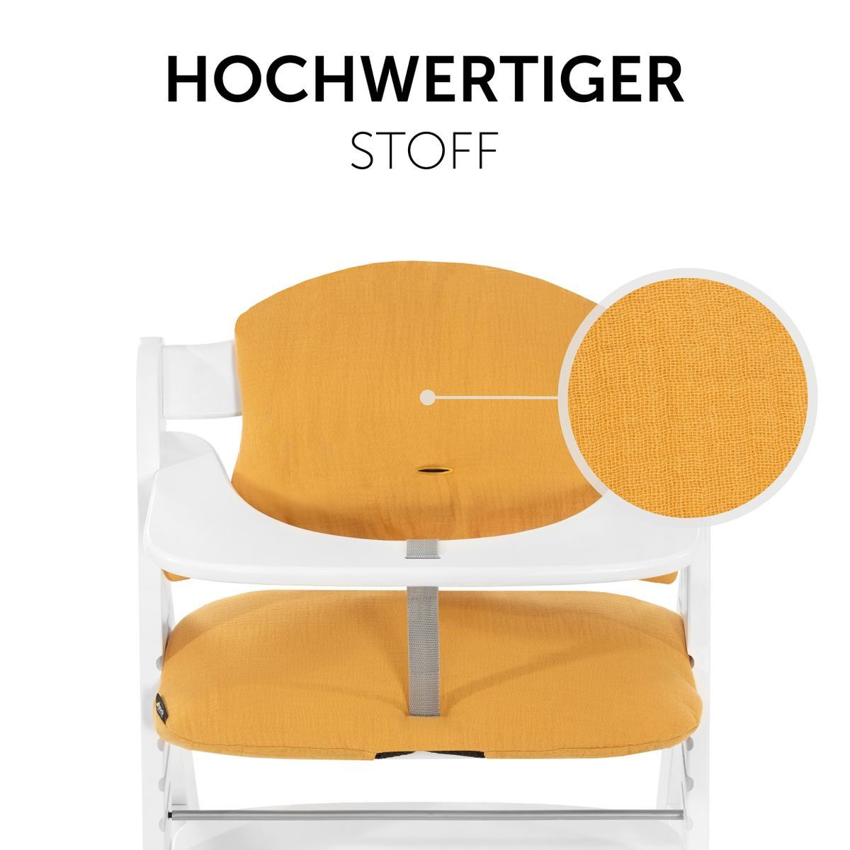 Hauck Hochstuhlauflage Highchair Pad Select - Muslin Honey, Sitzkissen für Alpha Hochstuhl 2-teilge Sitzauflage