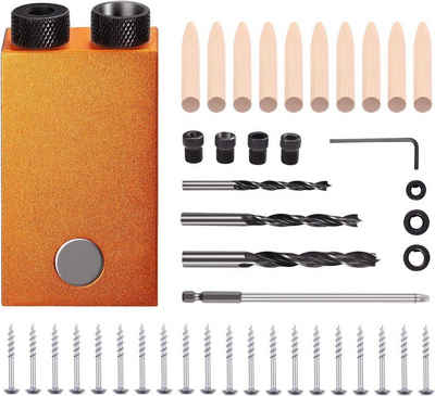 TACKLIFE Werkzeugset, 45-tlg Bohrlehre Taschenloch Vorrichtungs Set