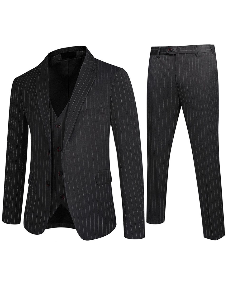 Allthemen Anzug Herren gestreift Hochzeitsanzug Slim Fit Business Anzüge