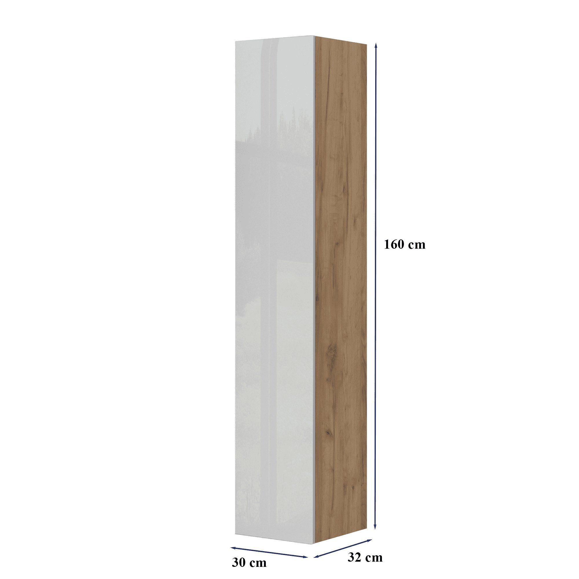 Platan Room Hängeschrank Wandschrank 105/ 160cm hoch mit Fronten in Hochgla günstig online kaufen
