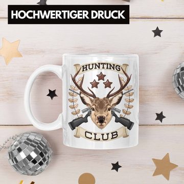 Trendation Tasse Jäger Hunting Club Tasse Geschenk für Jäger Becher Männer Spruch Jagd
