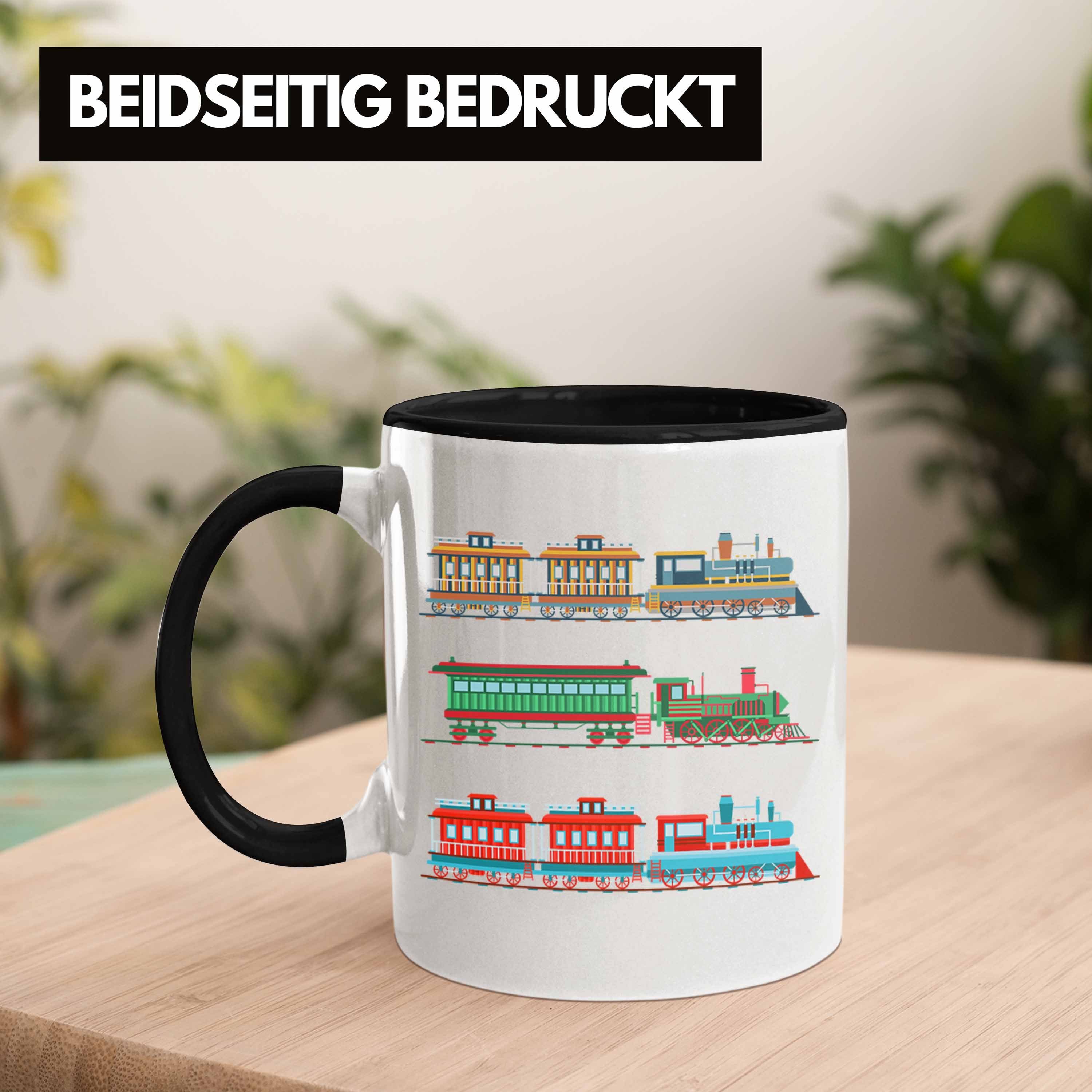 Schwarz Lokführer Eisenbahn Trendation Trendation Modelleisenbahn Geschenk Eisenbahner Geschenkidee - Tasse Züge Lokomotive Spruch Tasse