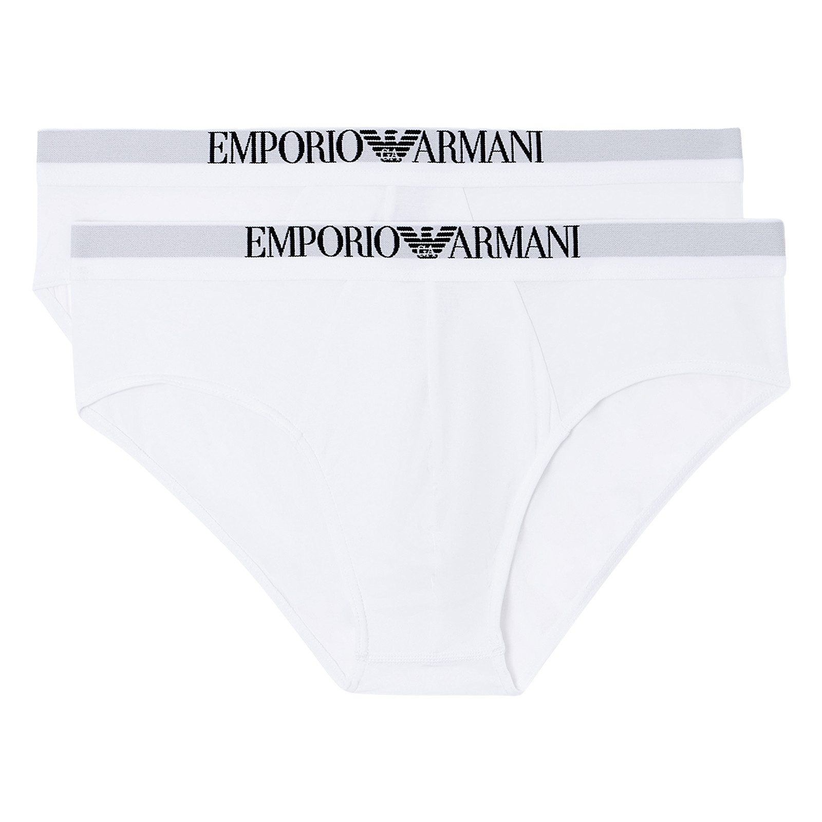 Emporio Armani Slip 2er Pack Brief (2-St., 2 Stück) mit elastischem Logo-Bund