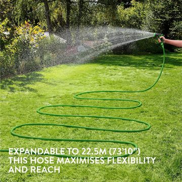 Navaris flexibler Schlauch Flexibler Gartenschlauch 11,25-22,5m - 10 Funktionen Brause - Schlauch