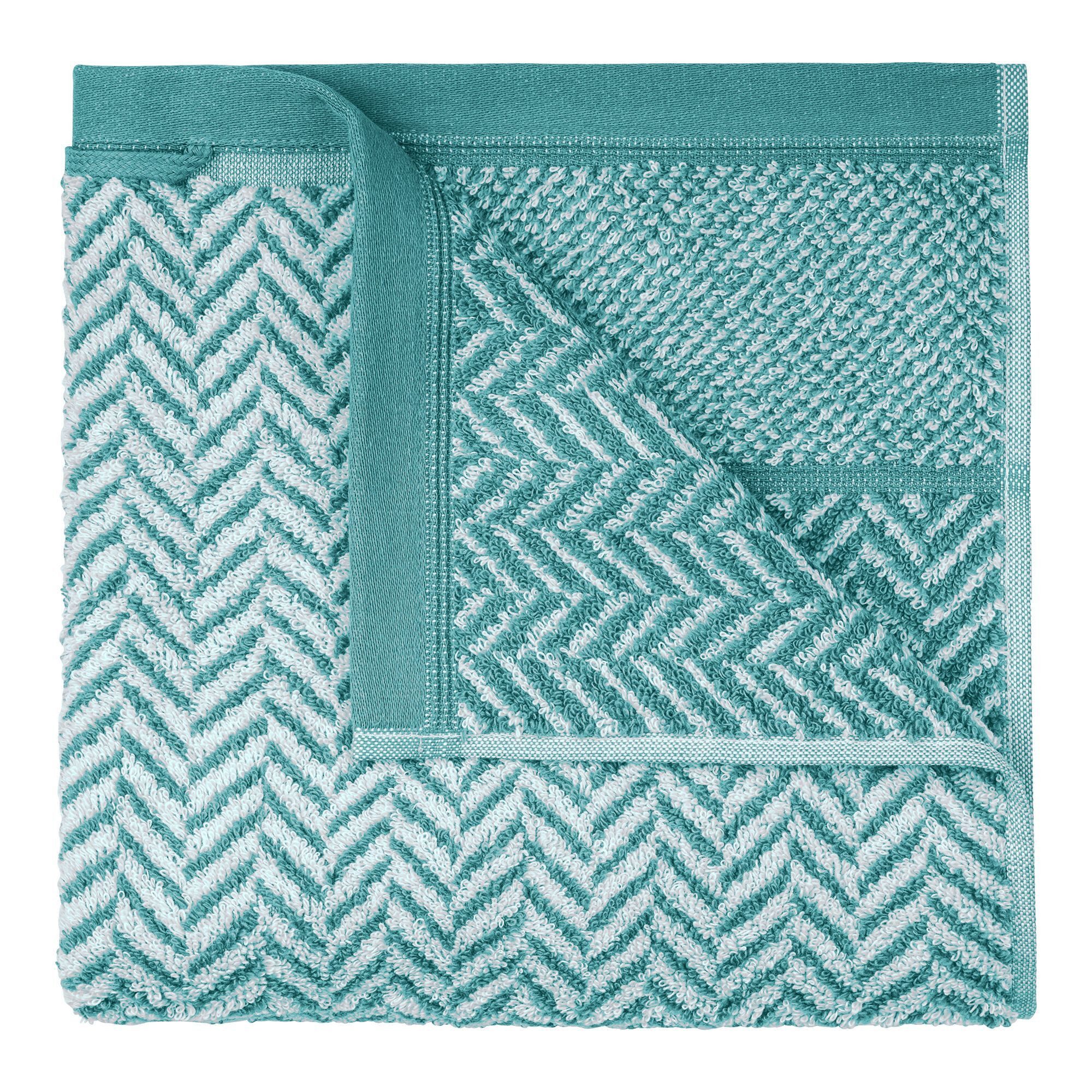 herzbach home Duschtücher Italiana 70x140 cm, (2-St), 500g/m², Premium-Qualität, 100% Baumwolle, gemustert