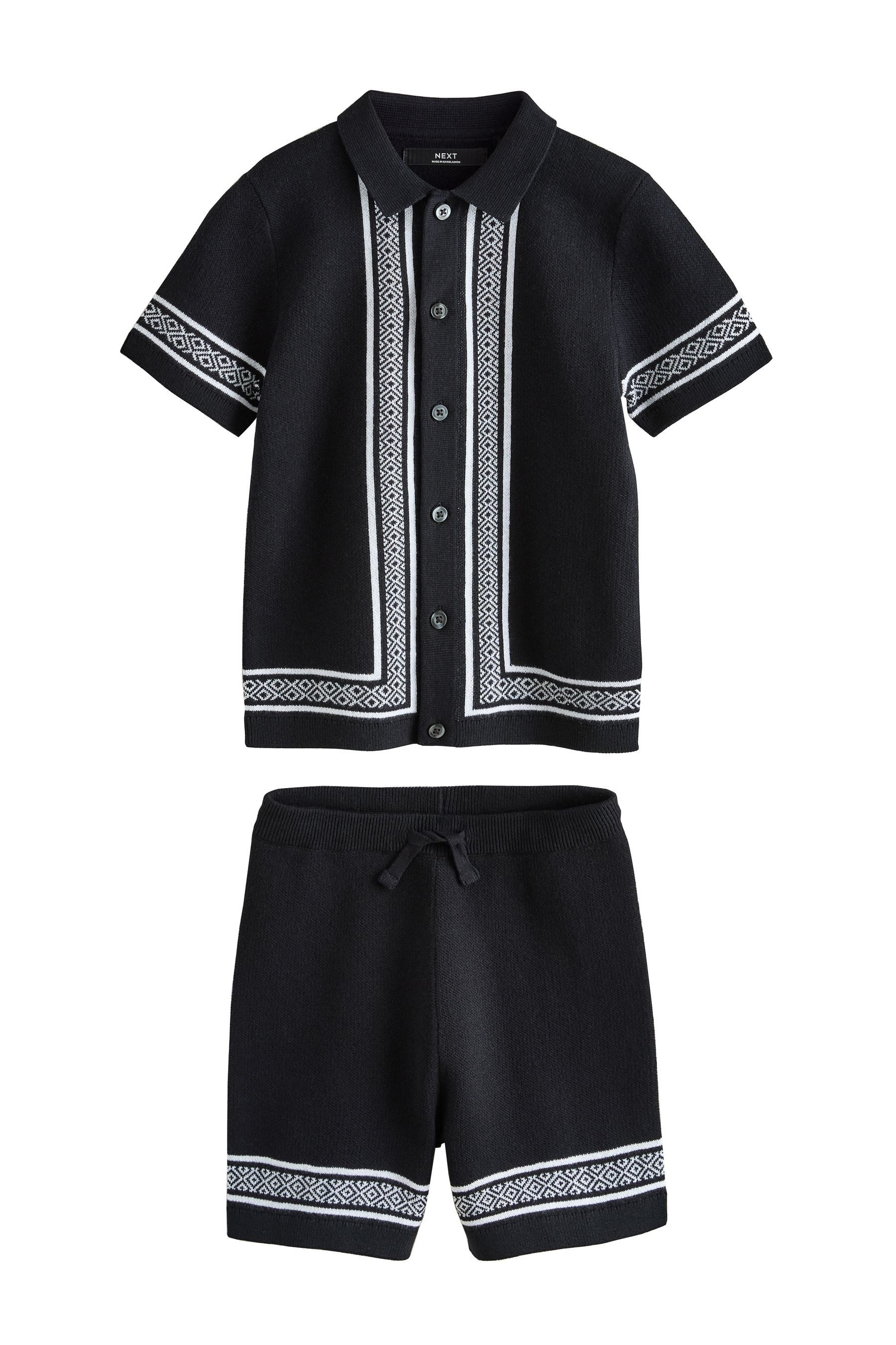 Next Shirt & Shorts Gestricktes Polohemd und Shorts im Set (2-tlg)