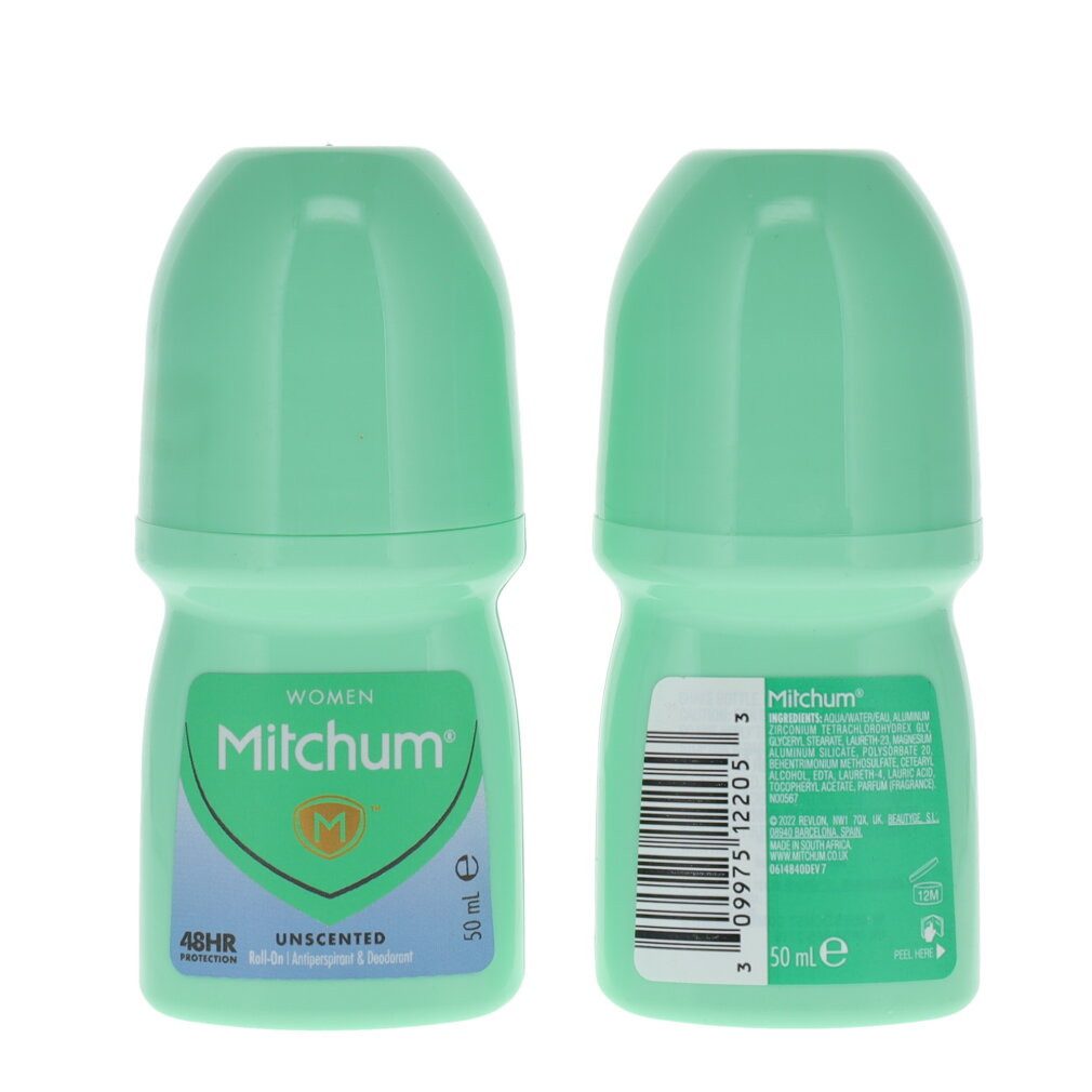 Mitchum Deo-Roller 48HR Protection Unscented Roll On 50ml