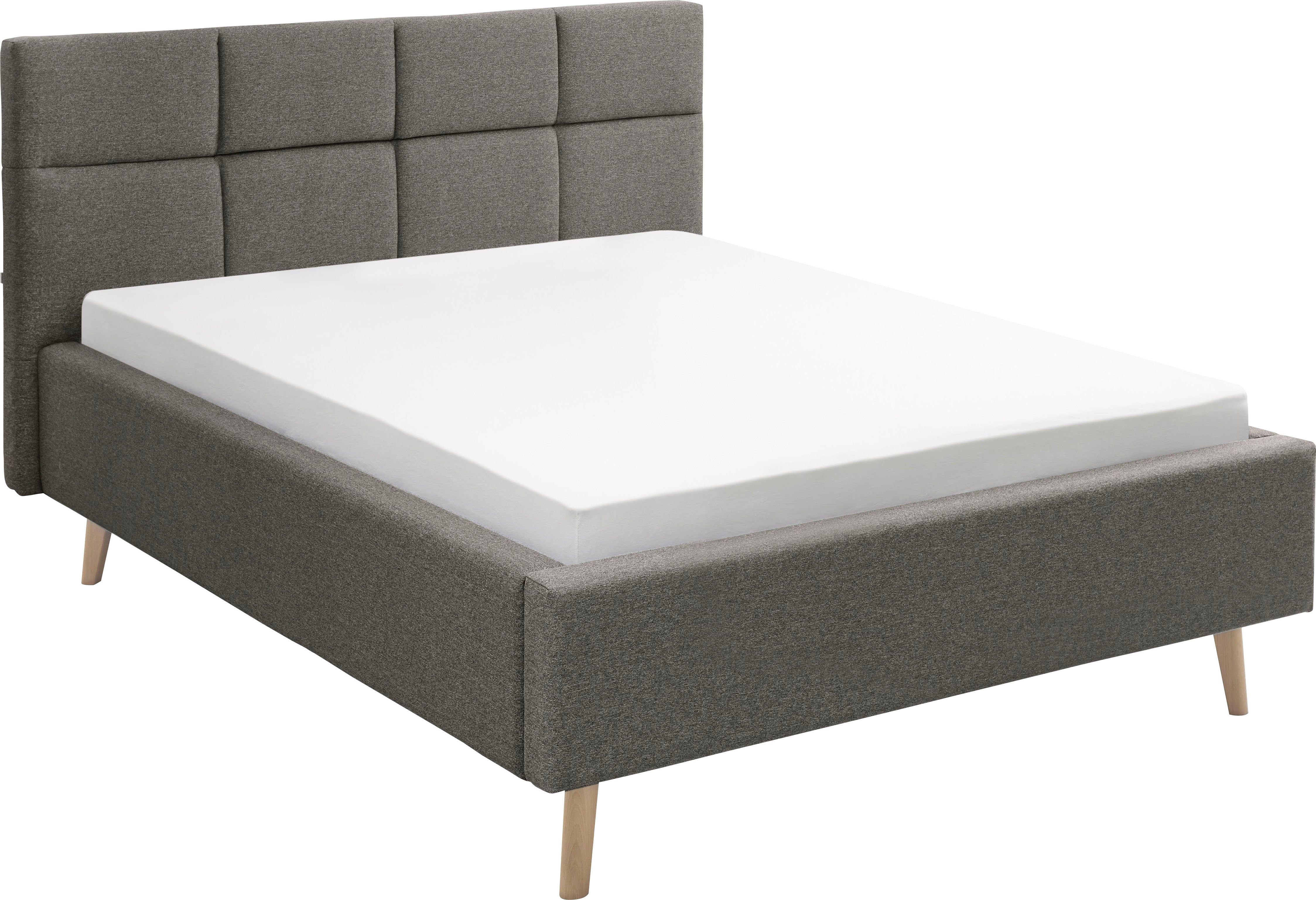 set one by Musterring Polsterbett Cary, wahlweise mit Matratze und Lattenrost, Füße in Eiche natur