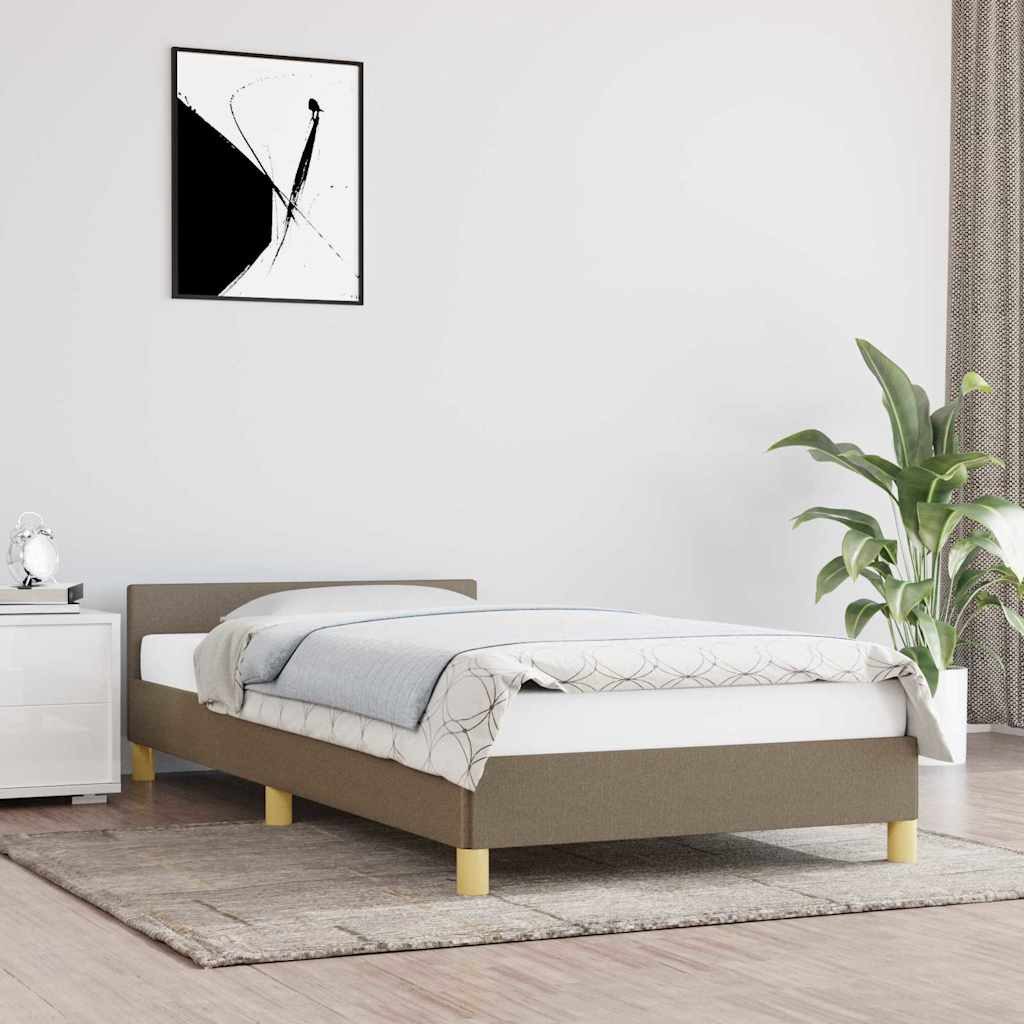 vidaXL Bett, Bettgestell ohne Matratze Taupe 100x200 cm Stoff günstig online kaufen
