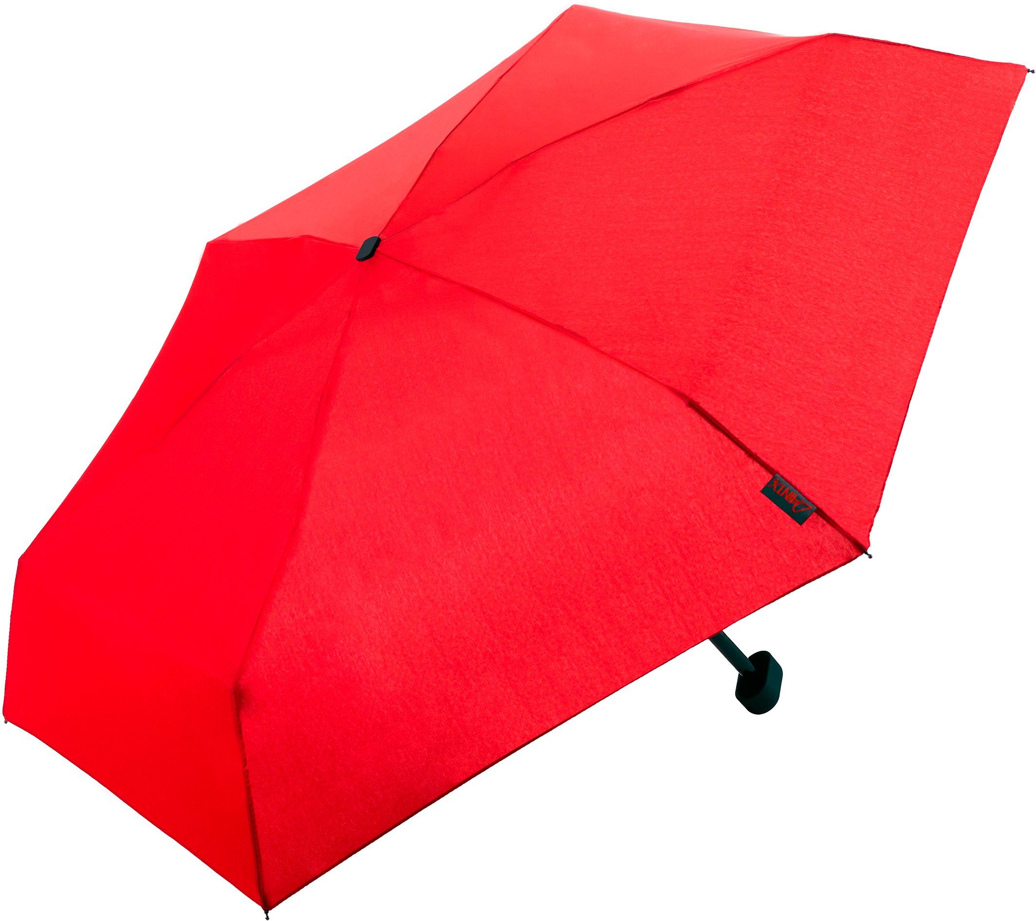 und Taschenregenschirm rot, Dainty, kurz flach EuroSCHIRM® extra