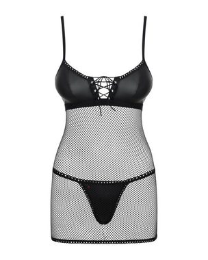 Obsessive Minikleid Netz- Minikleid mit Tanga - schwarz (2-tlg) Netz