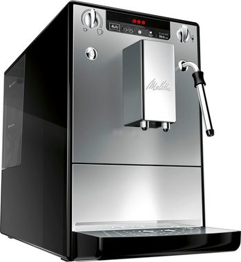 Melitta Kaffeevollautomat Solo® & Milk E953-202, silber/schwarz, Café crème & Espresso per One Touch, Düse für Milchschaum