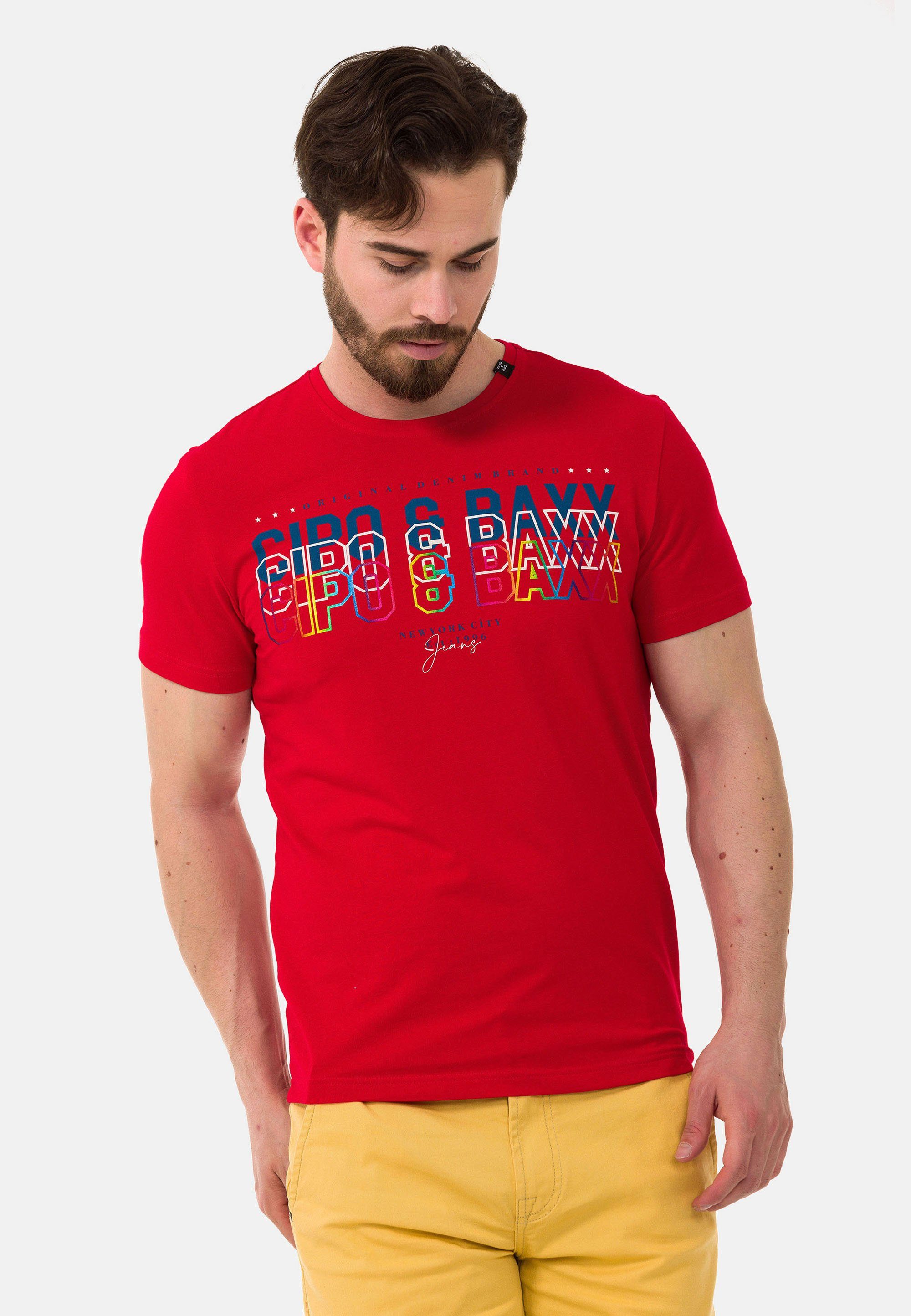 Markenprint Baxx T-Shirt & Cipo rot trendigem mit CT717