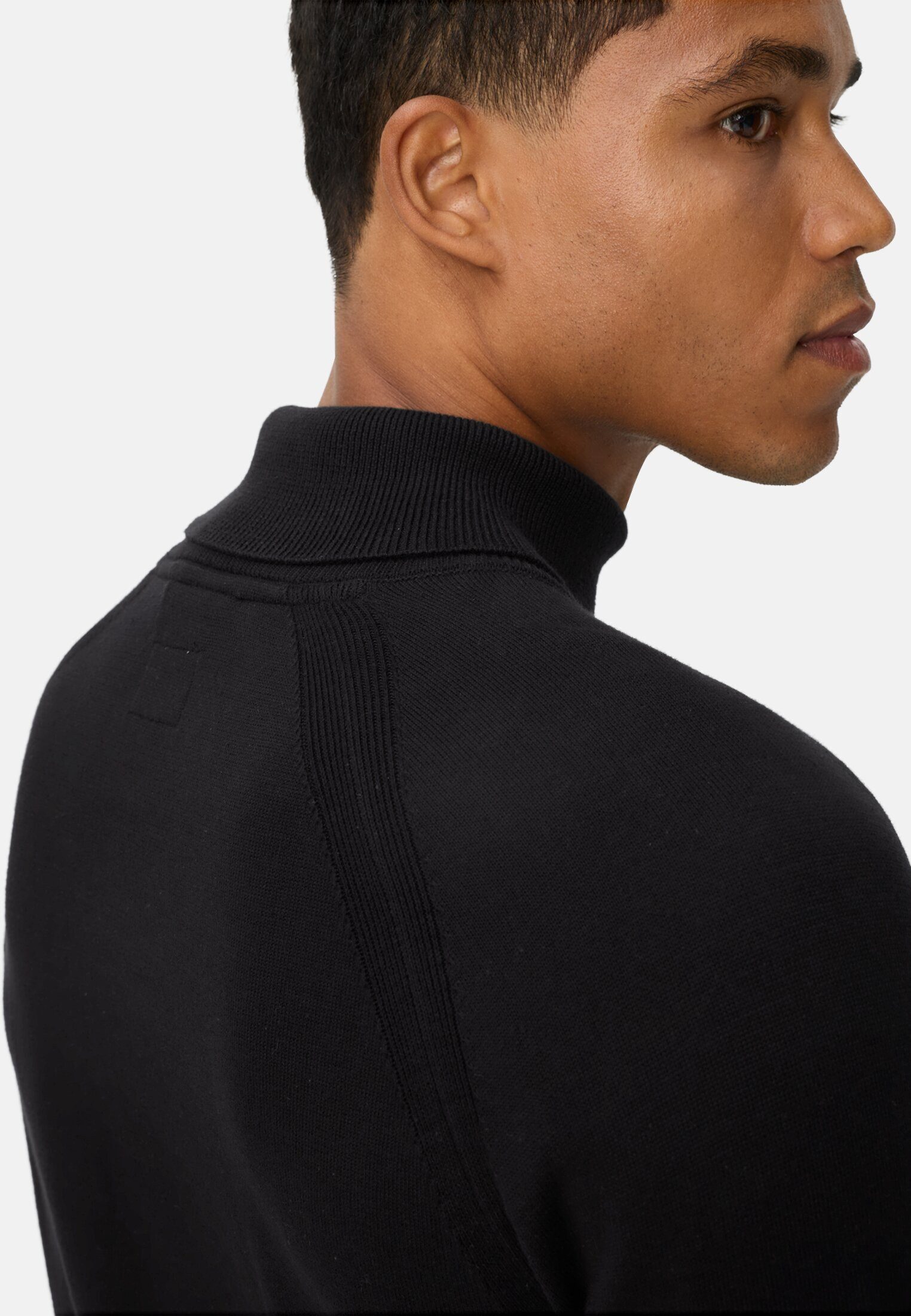 camel active Rollkragenpullover aus reiner Baumwolle Langarm Mit Rollkragen