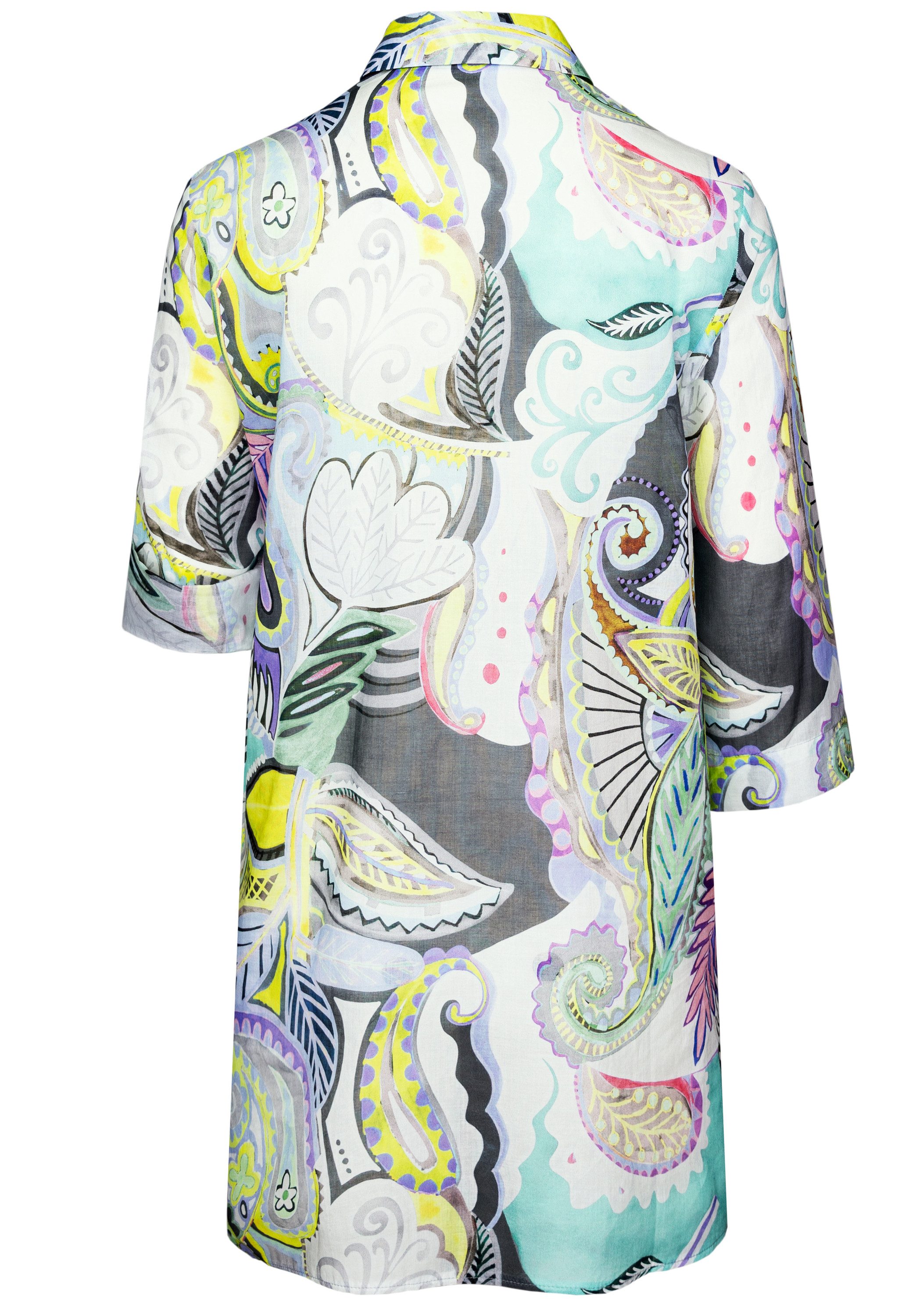 bianca Longbluse DAIRA mit modernem Paisley Muster in Trendfarben