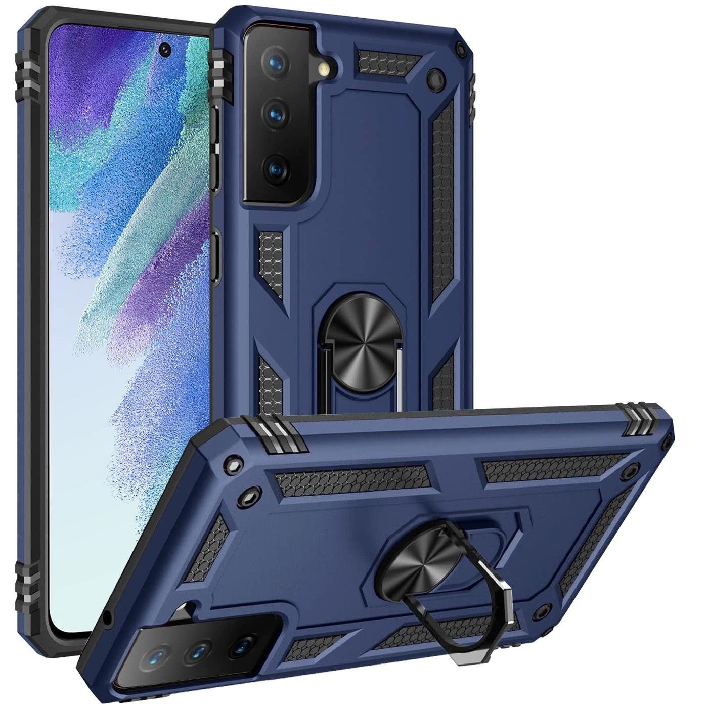 CoolGadget Handyhülle Armor Shield Case für Samsung Galaxy S21 FE 6,4 Zoll, Outdoor Cover mit Magnet Ringhalterung Handy Hülle für Samsung S21 FE