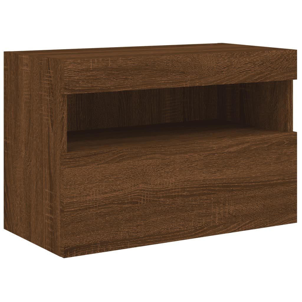 vidaXL TV-Wand TV-Wandschrank mit LED-Leuchten Braun Eichen-Optik 60x30x40 cm, (1-St)