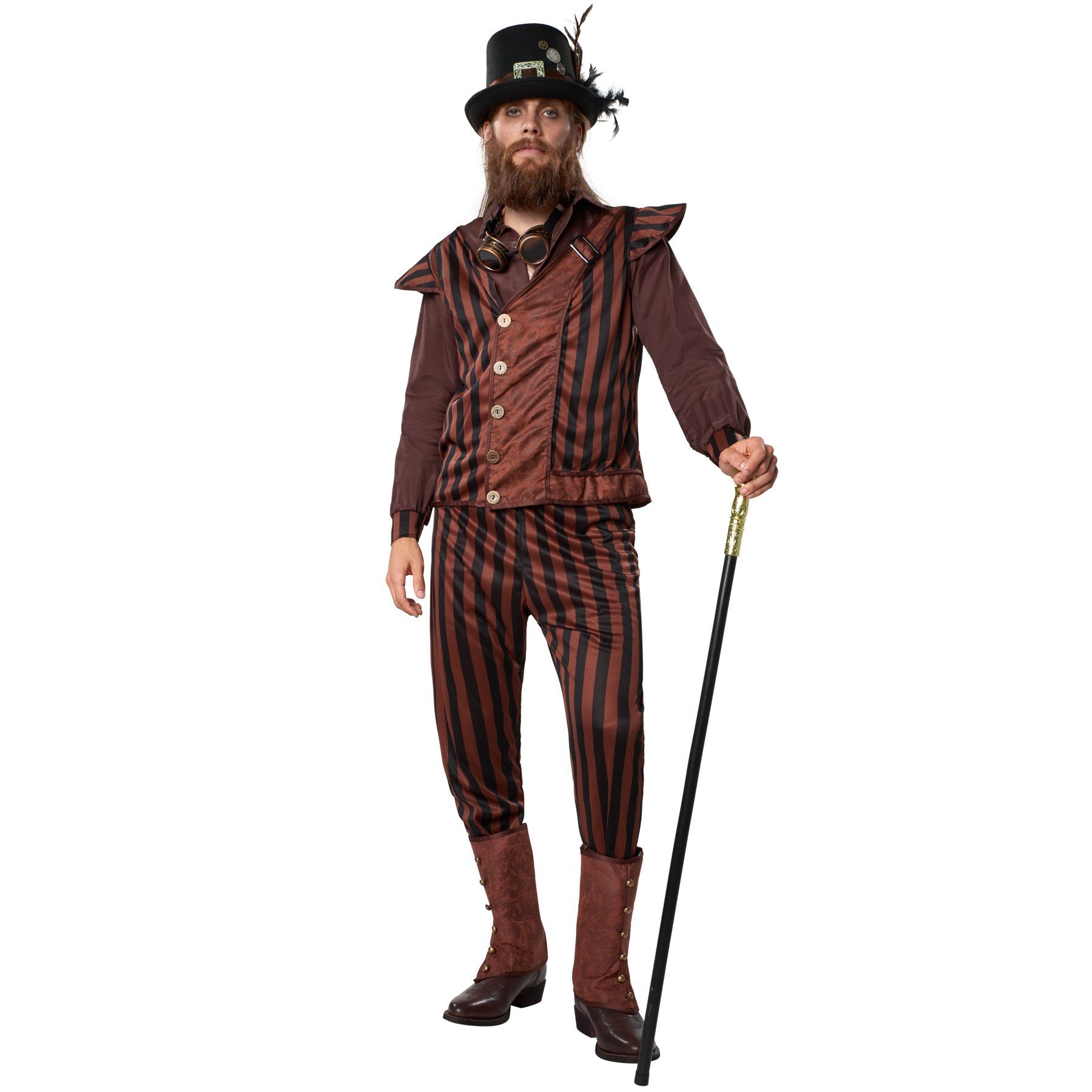dressforfun Kostüm Herrenkostüm Steampunk Gentleman, Steampunk-Outfit mit dominierenden Längsstreifen