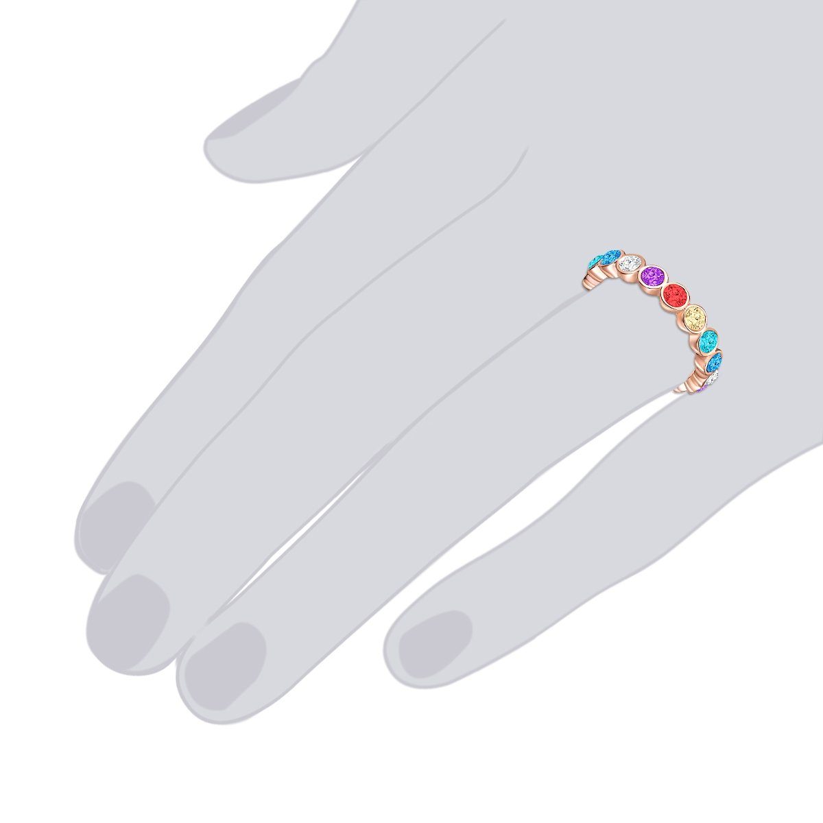 roségold Fingerring bunt Swarovski® verziert Lulu & mit Jane Kristallen Ring von