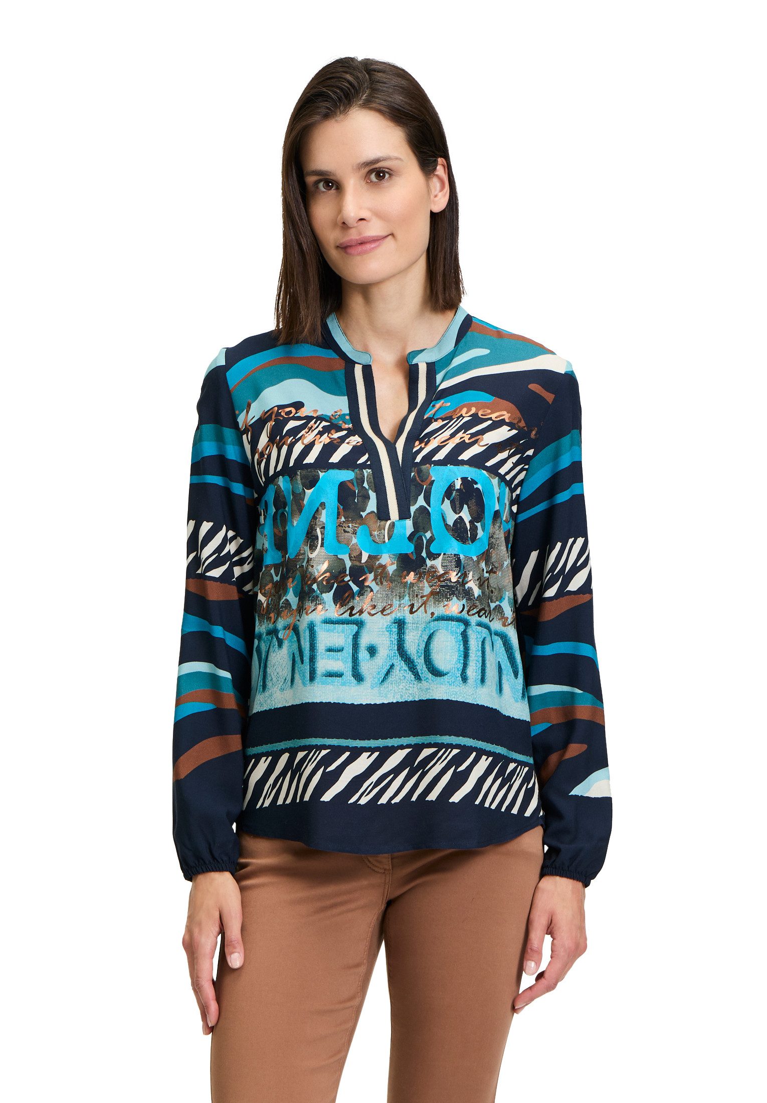 Longbluse Betty Barclay Longbluse mit Stehkragen