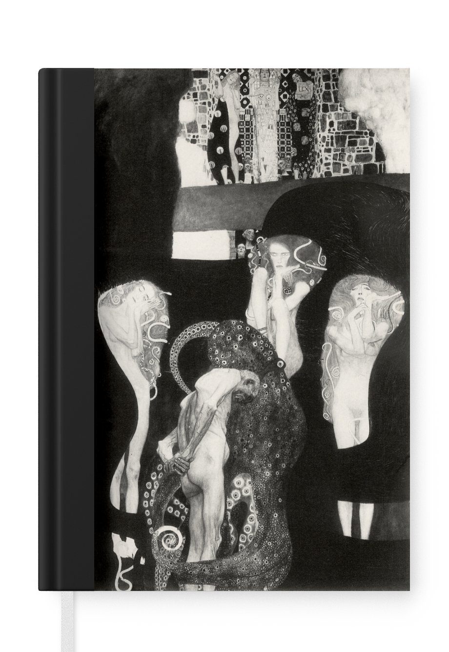 MuchoWow Notizbuch Jurisprudenz (Endzustand) - Gustav Klimt, Journal, Merkzettel, Tagebuch, Notizheft, A5, 98 Seiten, Haushaltsbuch
