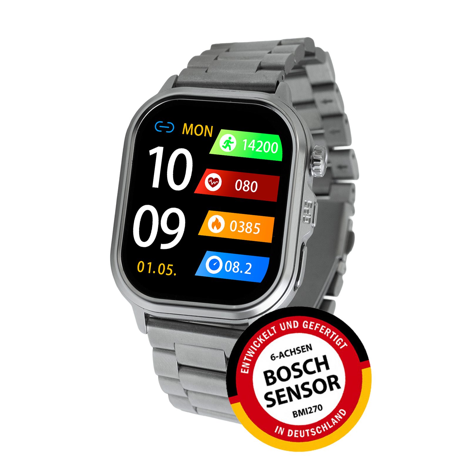 Knauermann PRO 4 Ultra Gesundheitsuhr Smartwatch, GPS, Pflege-, SOS, Gesundheits- und Sportfunktionen