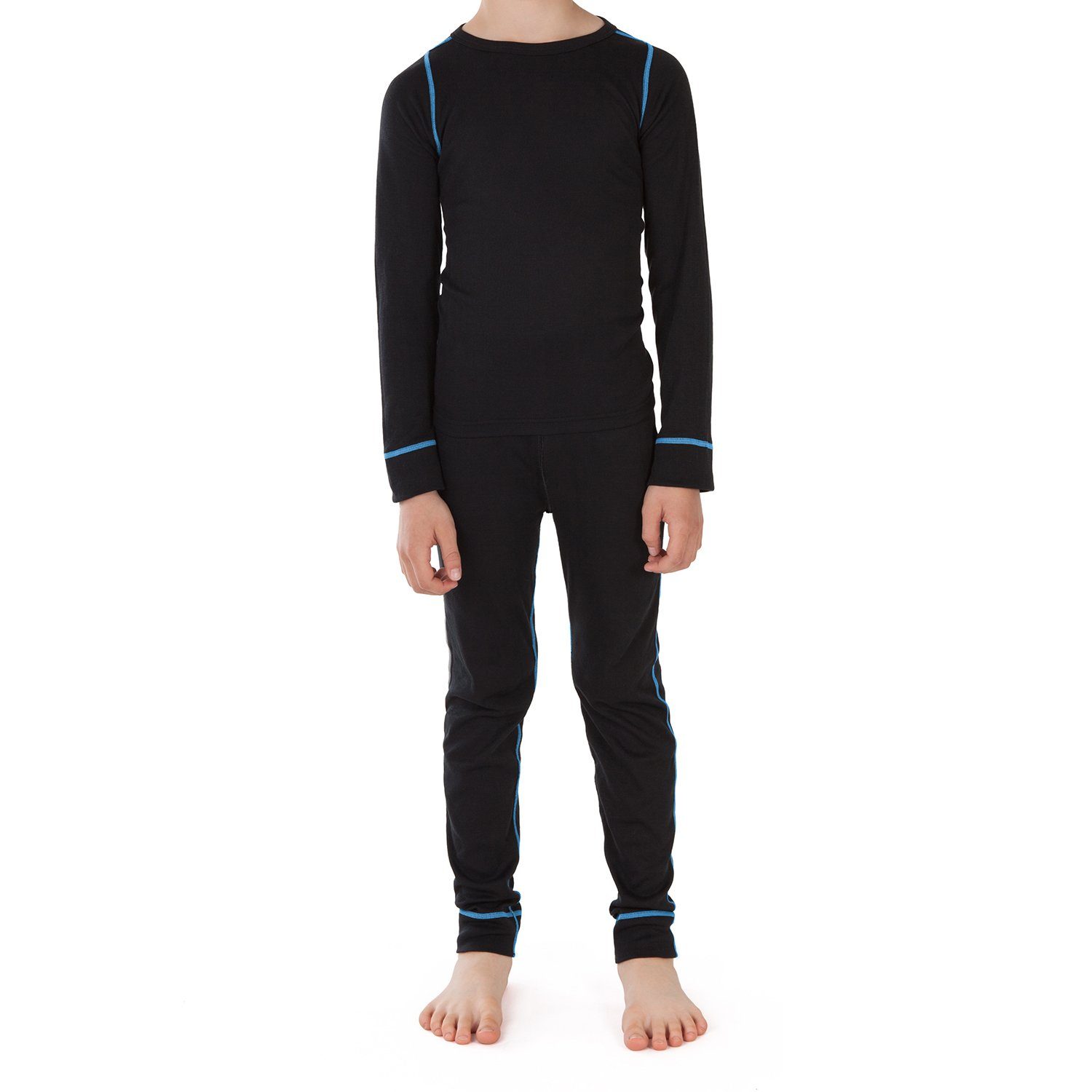 CFLEX Thermohose Kinder Ski- & POLARDRY Set Thermowäsche Warme - Unterwäsche Schwarz/Blau