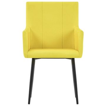 vidaXL Esszimmerstuhl Esszimmerstühle mit Armlehnen 2 Stk. Gelb Stoff (2 St)