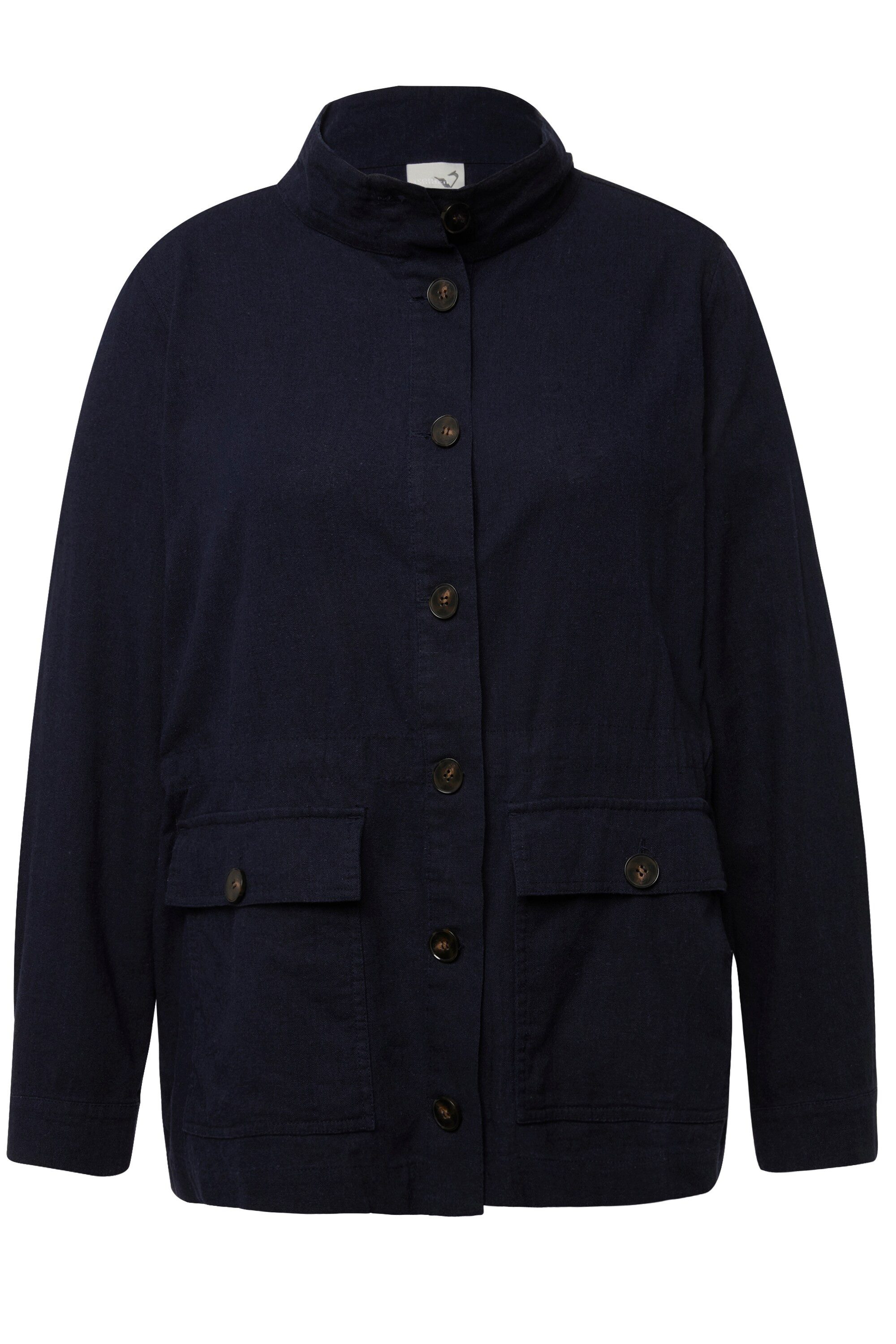 Ulla Popken Sommerjacke Jacke Leinenmix Tunnelzug günstig online kaufen