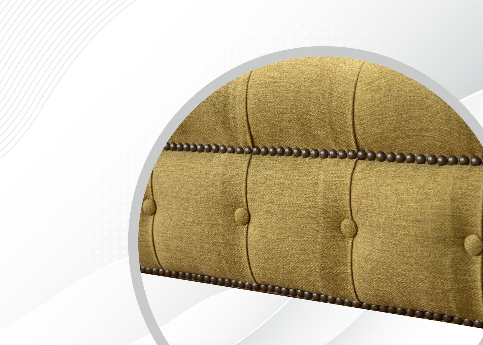Wohnzimmer Europe Chesterfield-Sofa luxus Neu, in 3-Sitzer Senf Möbel Stil Made JVmoebel Chesterfield