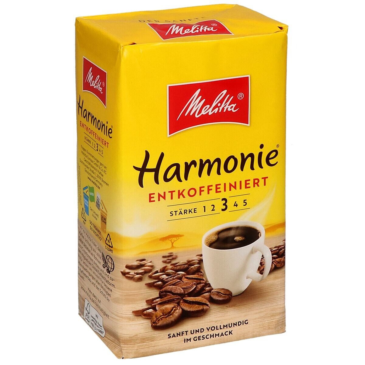 Melitta Kaffee Harmonie - entcoffeiniert, 500 g, gemahlen