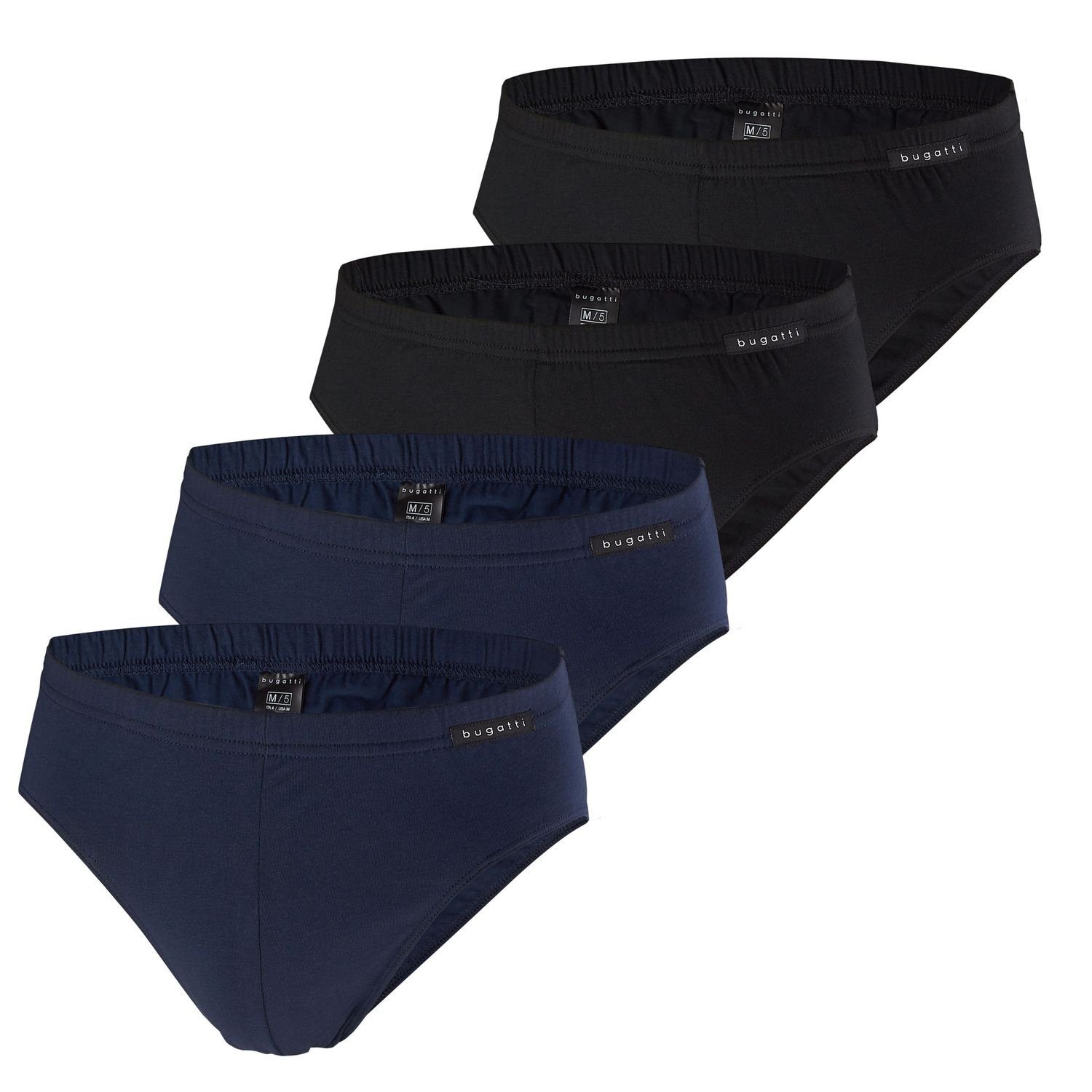 Slip im x navy bugatti schwarz 2 bugatti Herren Pack Slips, (4-St) 4er elastisch, 2 x