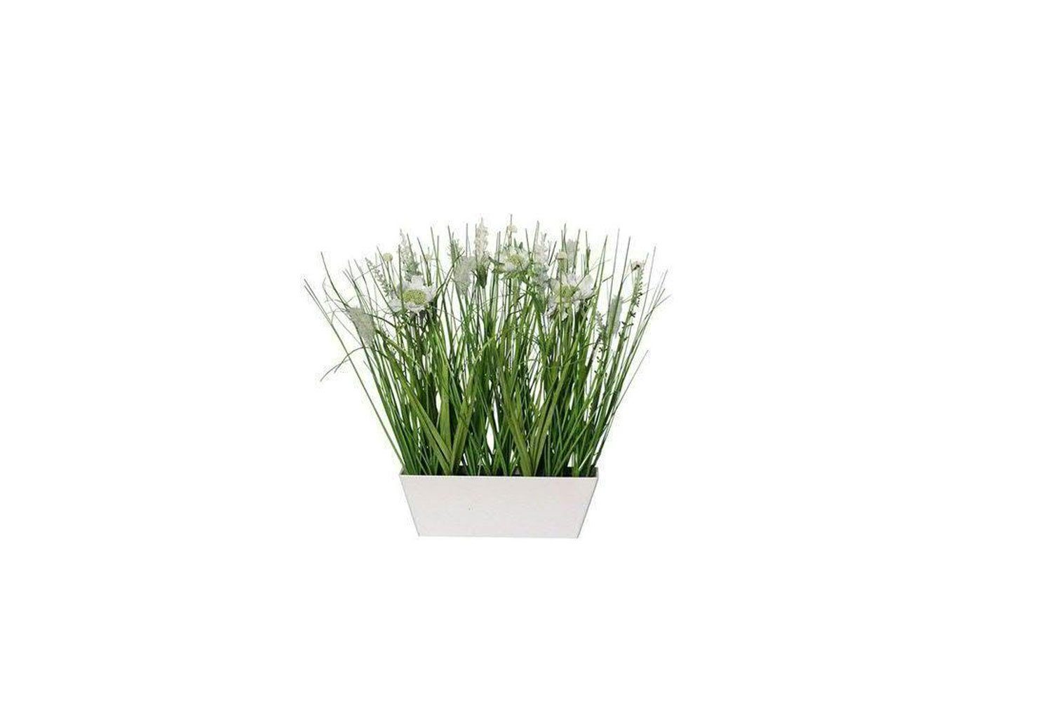 Kunstpflanze Gras in cm Friedrich GmbH, mit cm, ca. 37 Höhe Klocke Schale creme, 37 Blüten