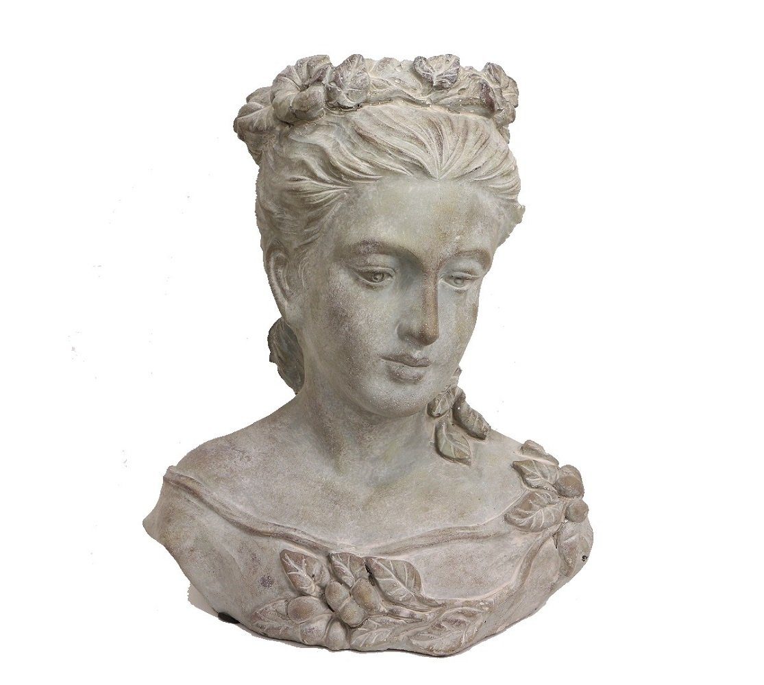 Linoows Pflanzkübel Pflanztopf Büste Athena, Übertopf, Beton Blumentopf 29 cm