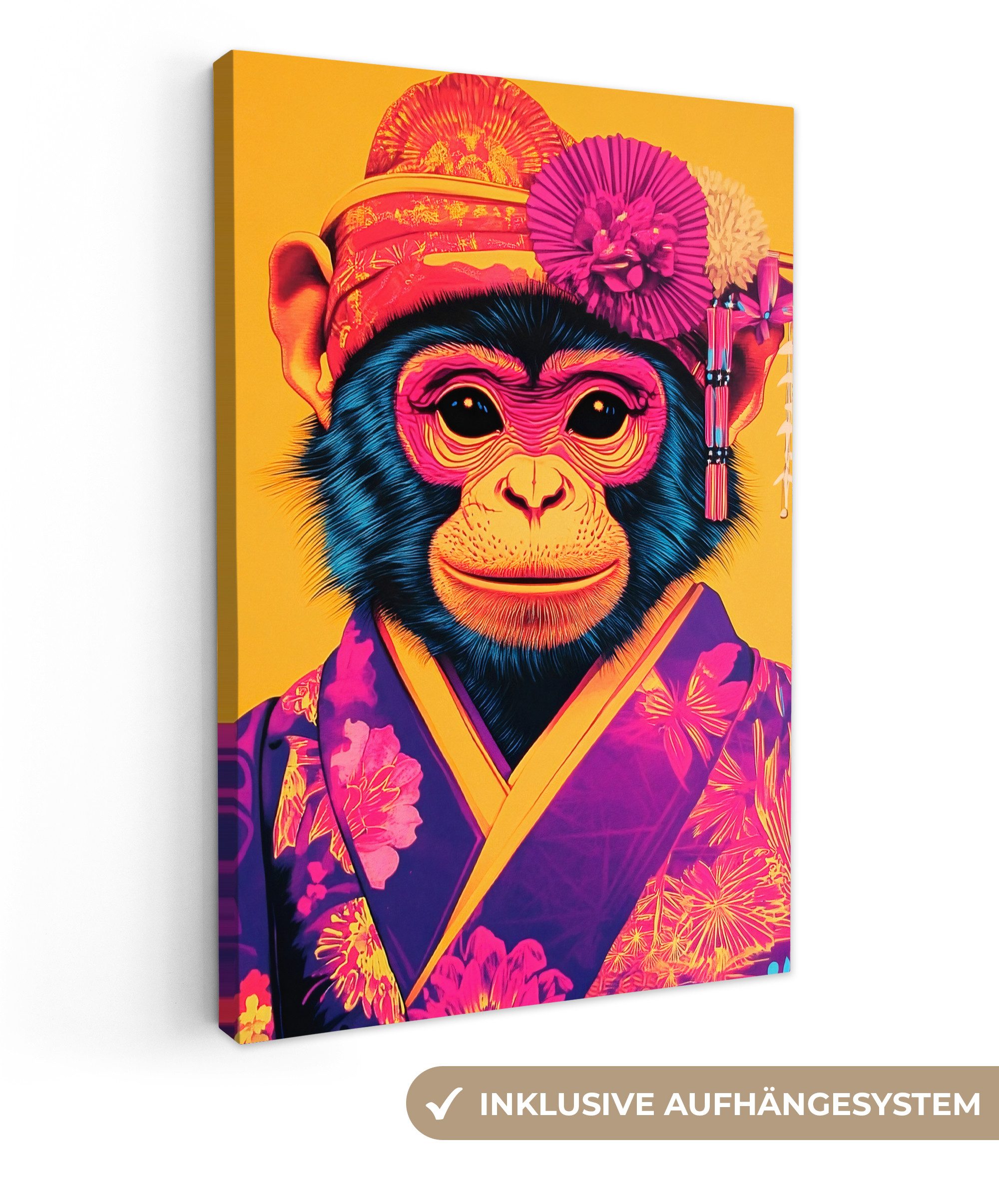 OneMillionCanvasses® Leinwandbild Affe - Kimono - günstig online kaufen