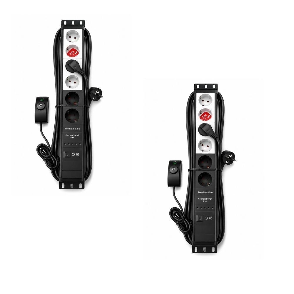 Brennenstuhl Brennenstuhl 6fach Steckdosenleiste 3 m mit Hand Fußschalter Verlängerungskabel, Euro, Euro (3 cm), 2ER BAT bei 6 Fach