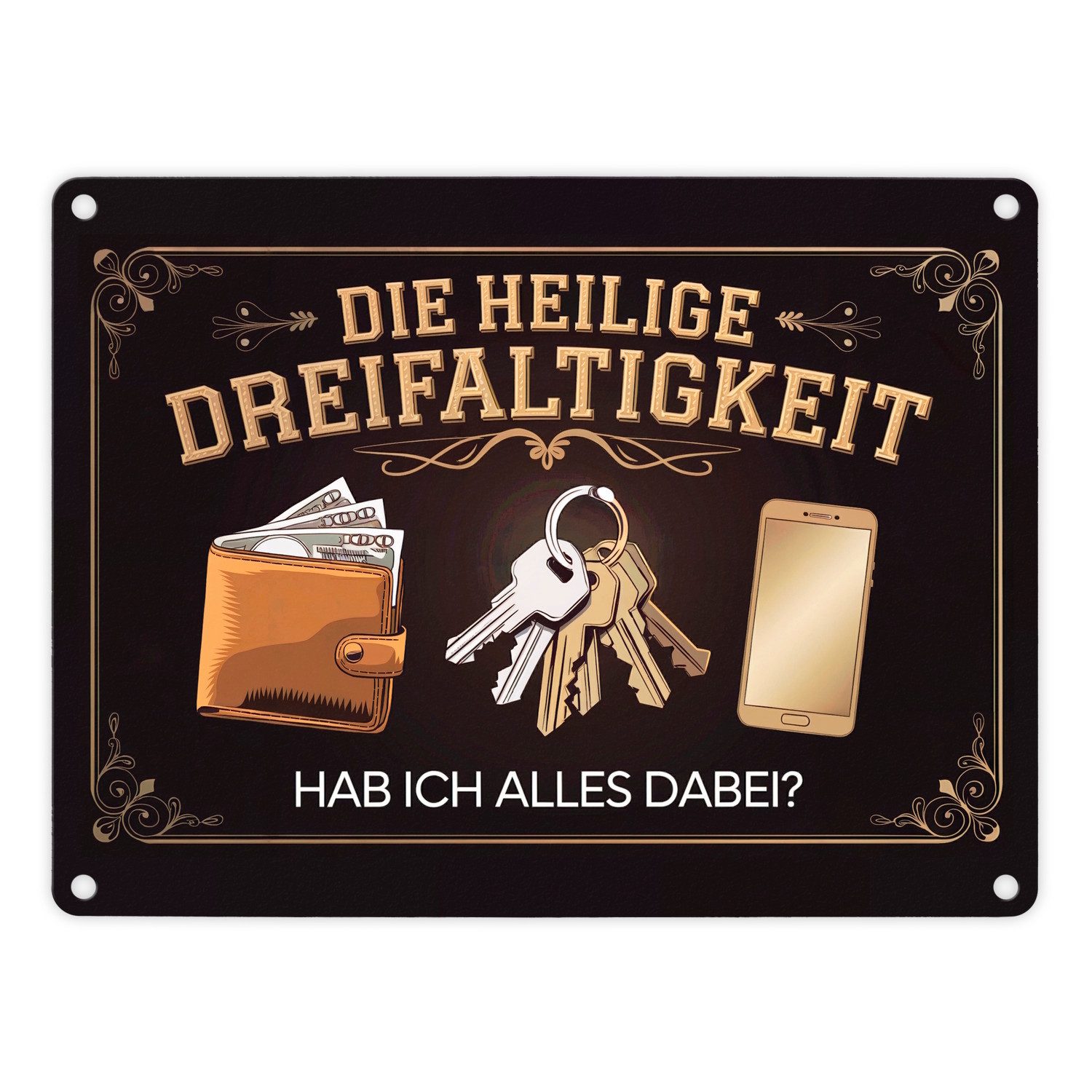 Metallschild Die heilige Dreifaltigkeit Reminder Metallschild in 15x20 cm für