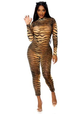 Forplay Kostüm Sexy Tiger Catsuit Kostüm, Gefährlich sexy: getigerter, hautenger Ganzkörperanzug