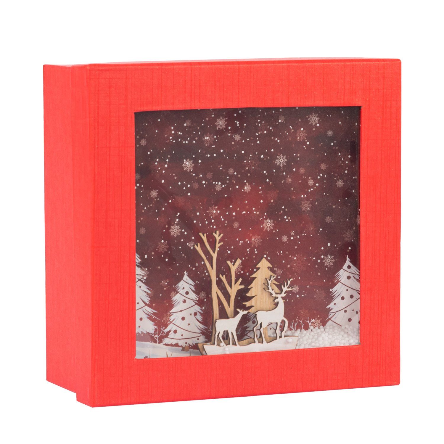 Idena Geschenkbox Idena Geschenkbox 3D rot Weihnachten 21cm FSC-Mix