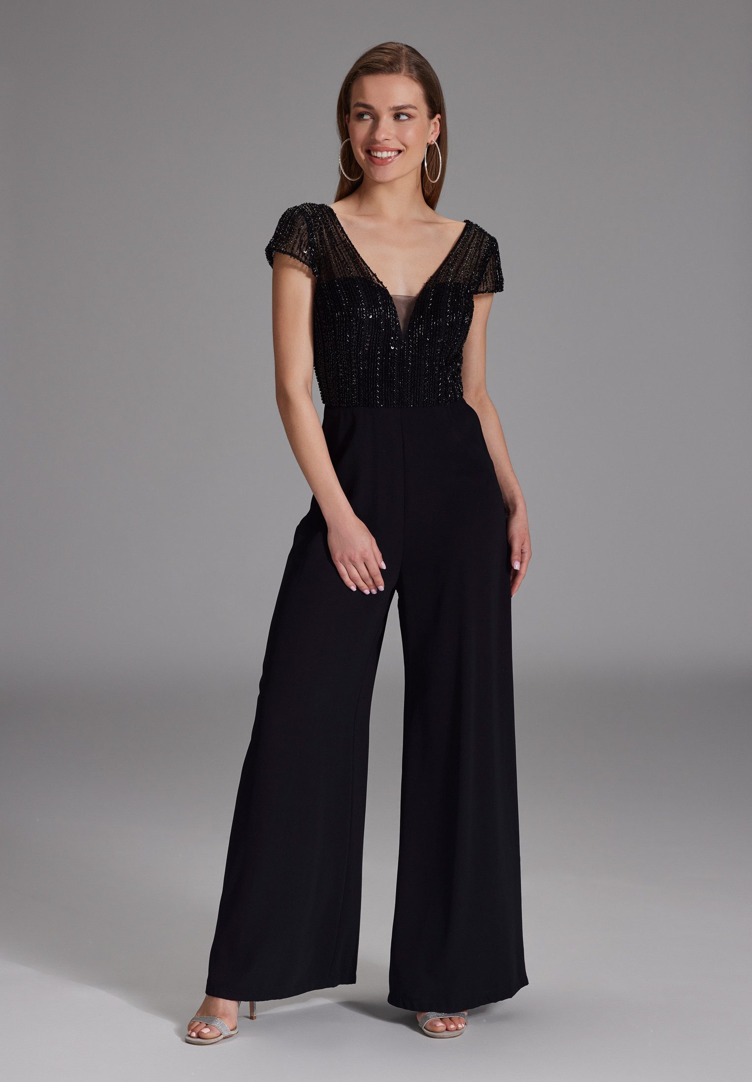 Hey Kyla Jumpsuit Jumpsuit mit Stickerei und kleinem Ärmelansatz Oberteil i günstig online kaufen