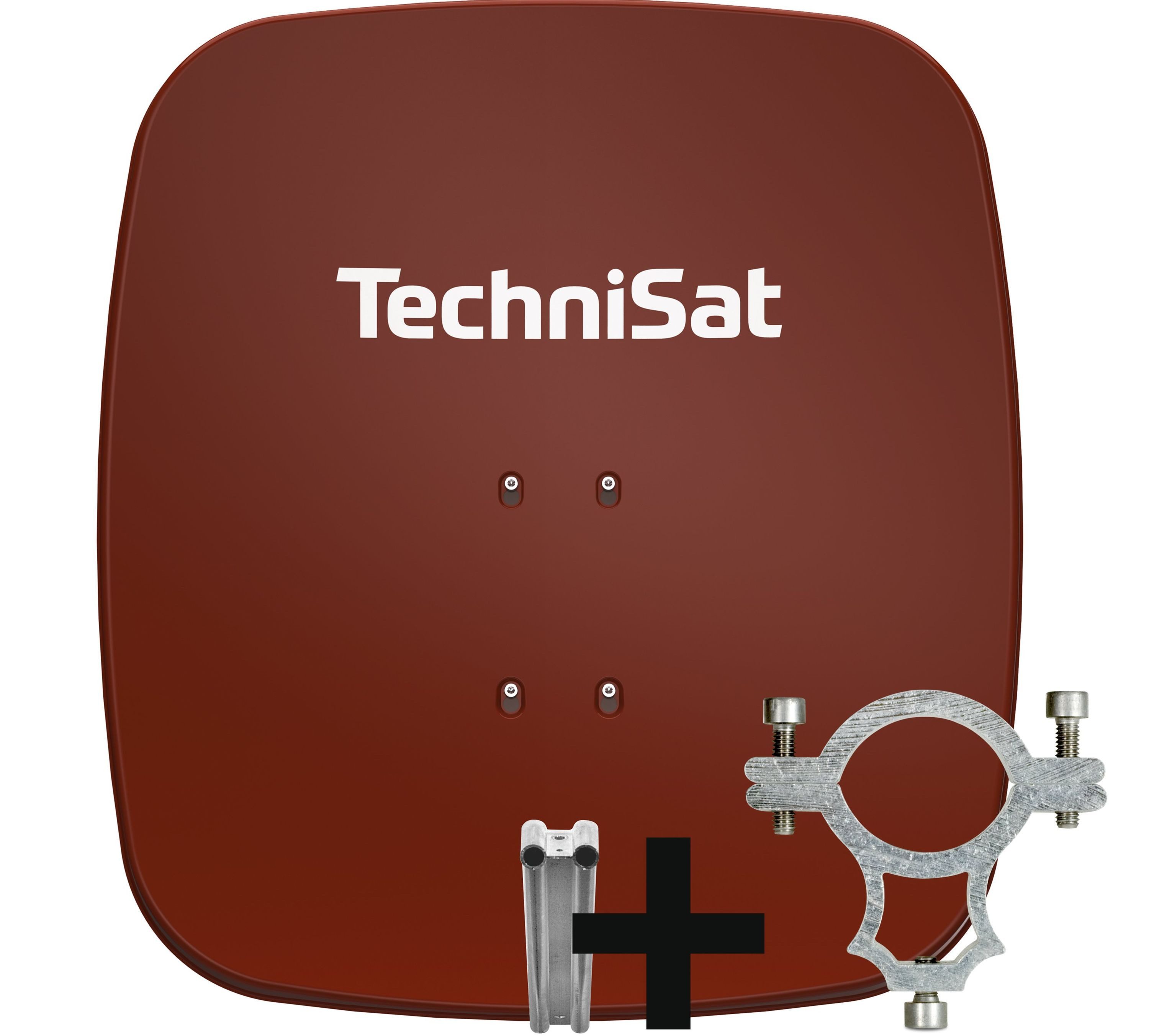 TechniSat SATMAN 65 PLUS inkl. LNB-Halteschelle Sat-Spiegel (65 cm, Aluminium, Antenne mit AZ/EL-Halterung und 40 mm LNB-Halteschelle, Alu-Spiegel)