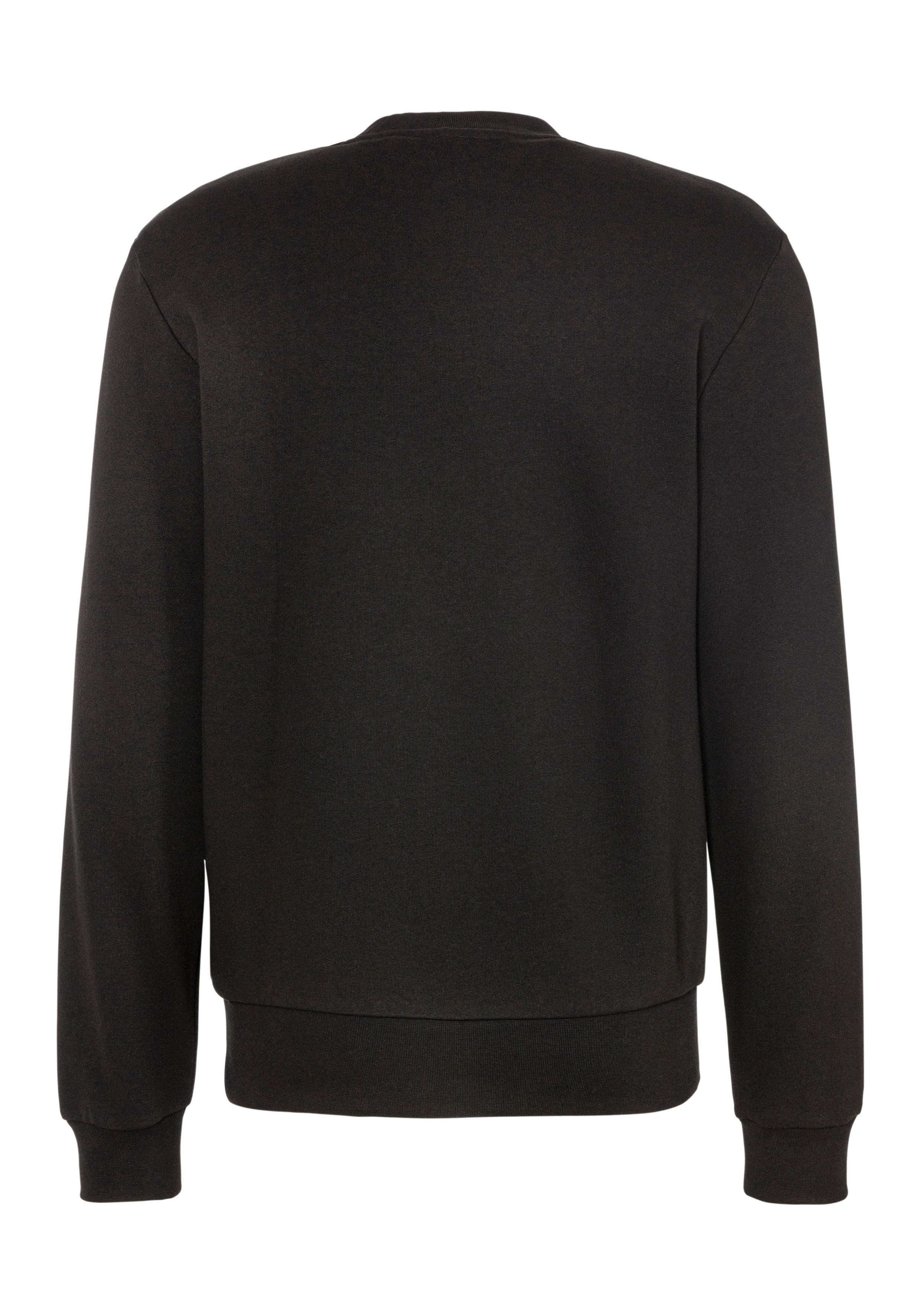 Lacoste (1-tlg) Sweatshirt mit klassischem schwarz Rundhalsausschnitt