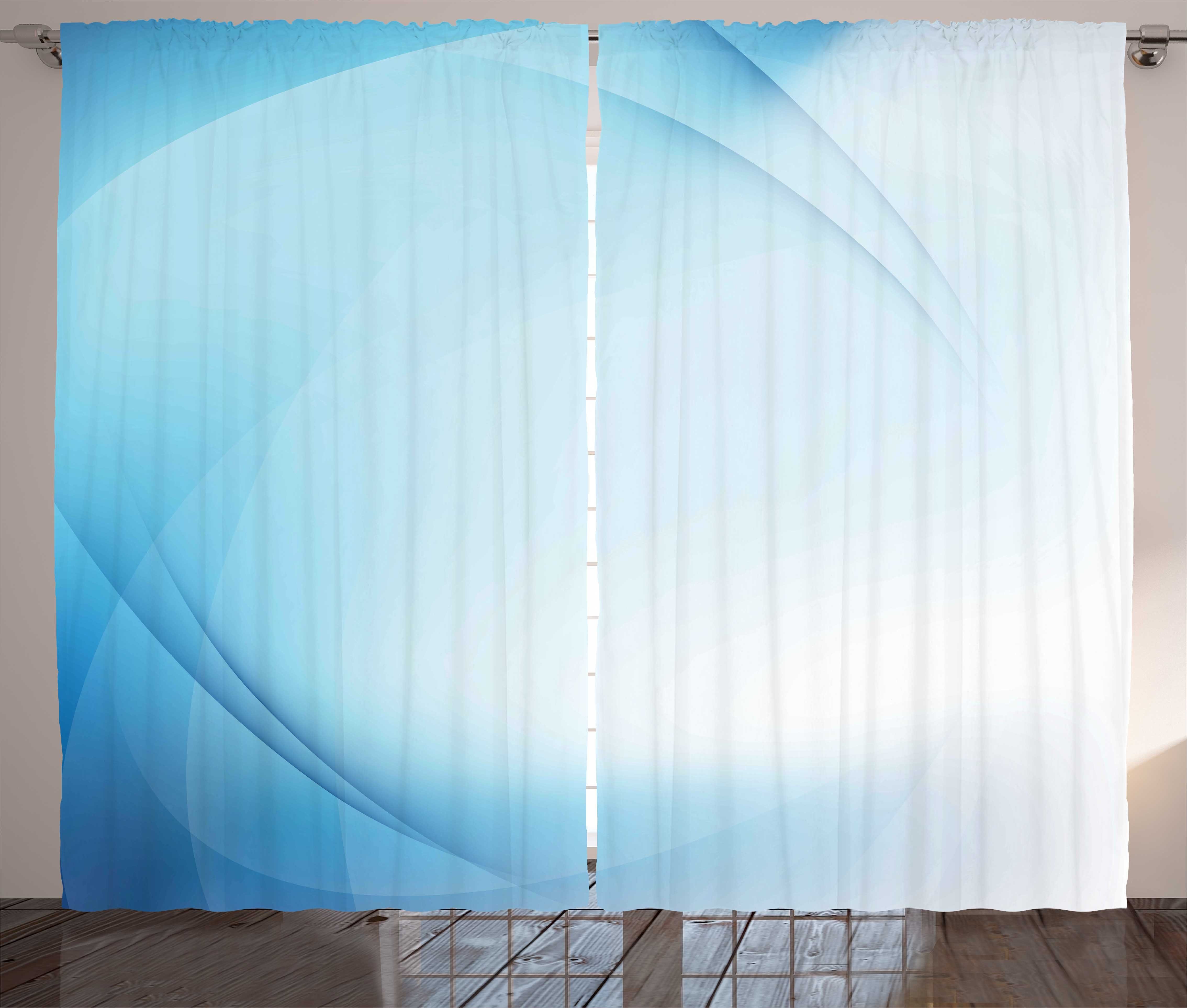 Gardine Schlafzimmer Kräuselband Vorhang mit Schlaufen und Haken, Abakuhaus, Blau Strahleneffekt Abstrakt Moderne