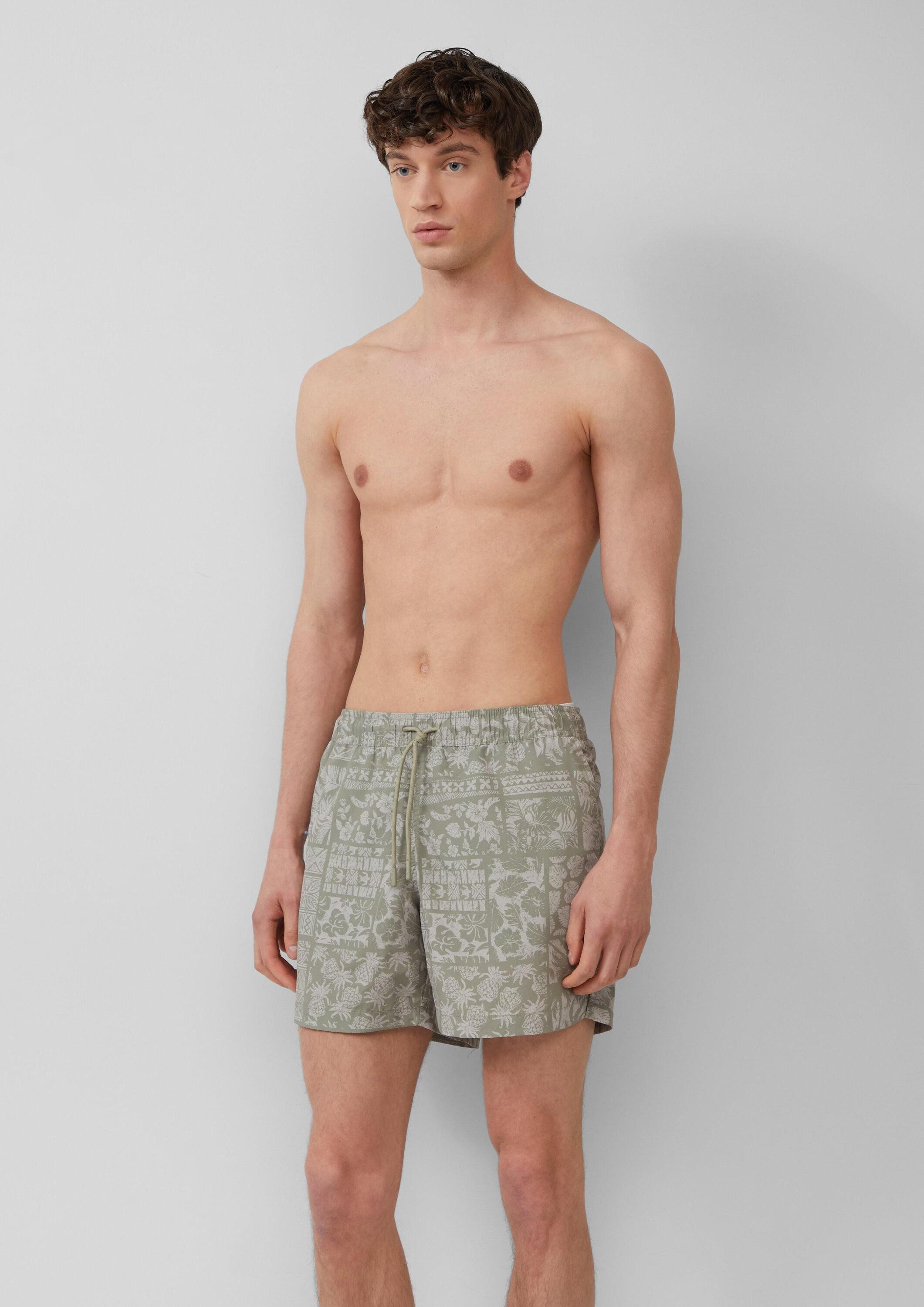 s.Oliver Badehose Badehose Badeshorts mit All-over-Print und Eingrifftaschen