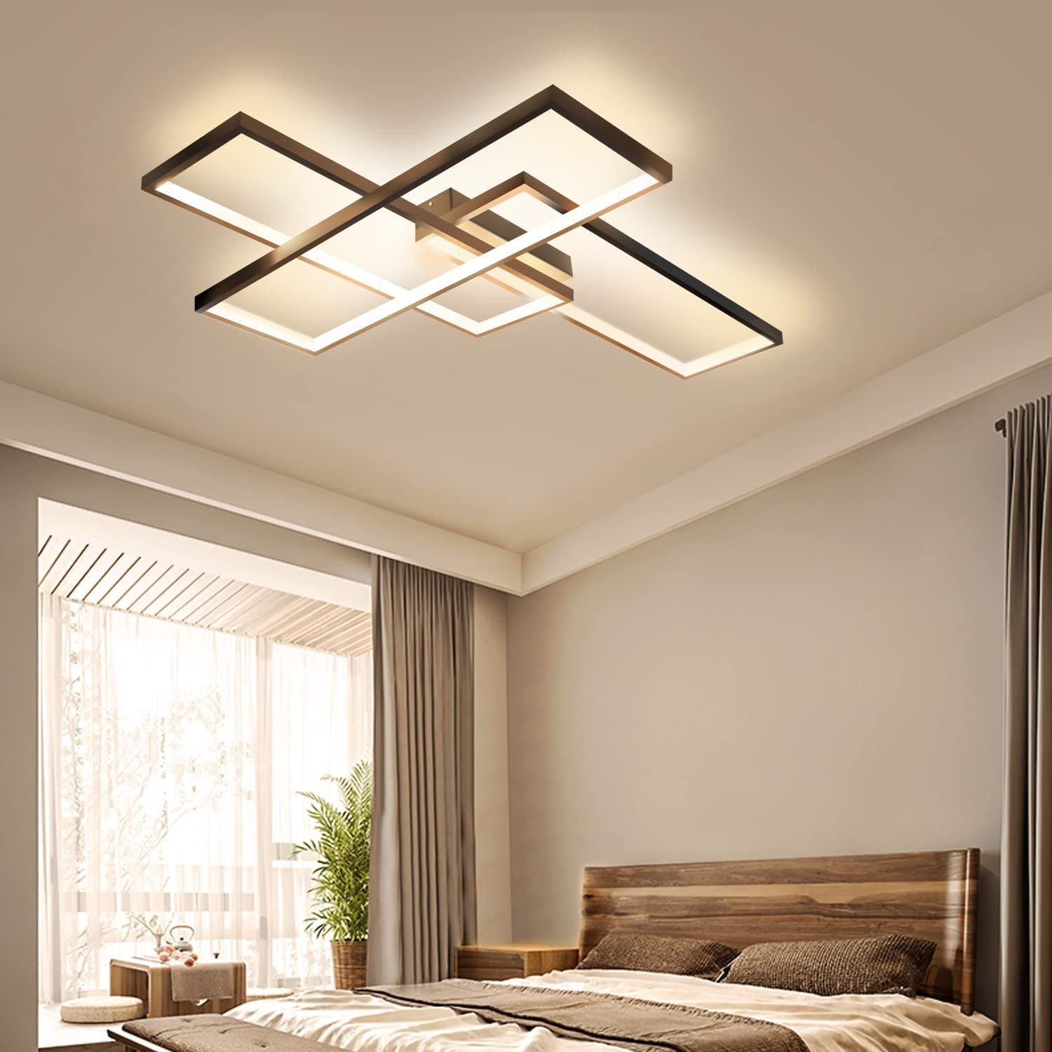 ZMH LED Deckenleuchte , moderne Deckenlampe geometrisch, warmweiß (nicht dimmbar Ohne Fernbedienung), LED fest integriert, für Wohnzimmer, Esszimmer und Flur